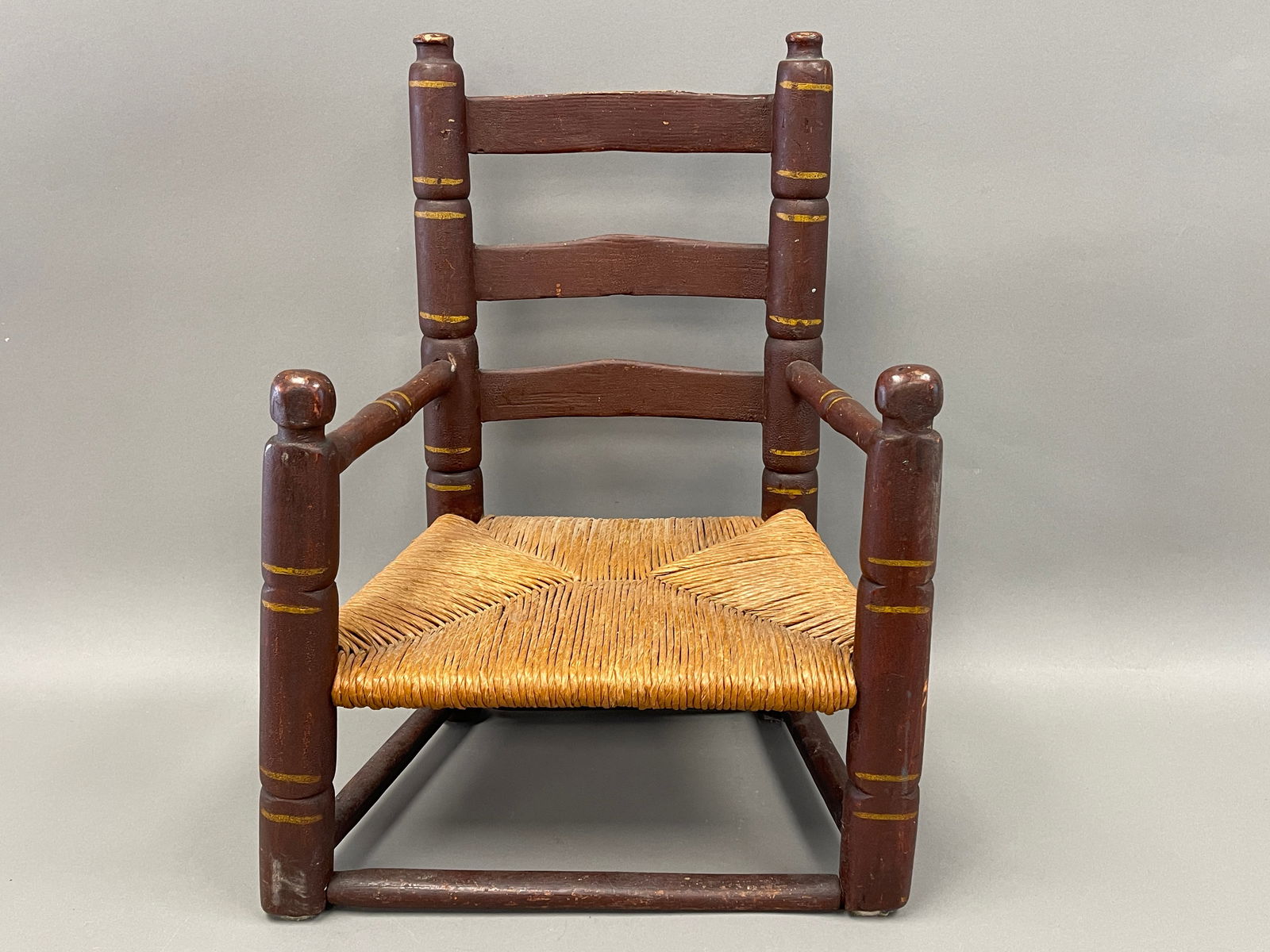 18TH C CHILDS ARMCHAIR WITH RUSH SEAT (1 of 6)