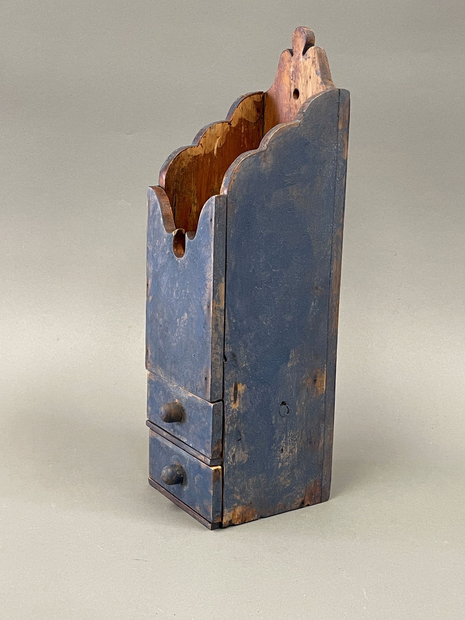 BLUE PAINTED PIPE BOX WITH DRAWER (1 of 7)