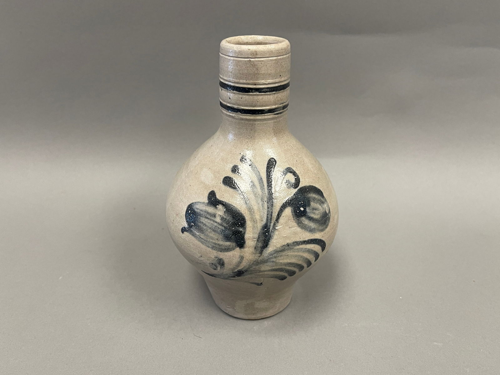 18TH C GERMAN (FRECHEN OR KÖLN) FLOWER DECORATED STONEWARE JUG (1 of 4)