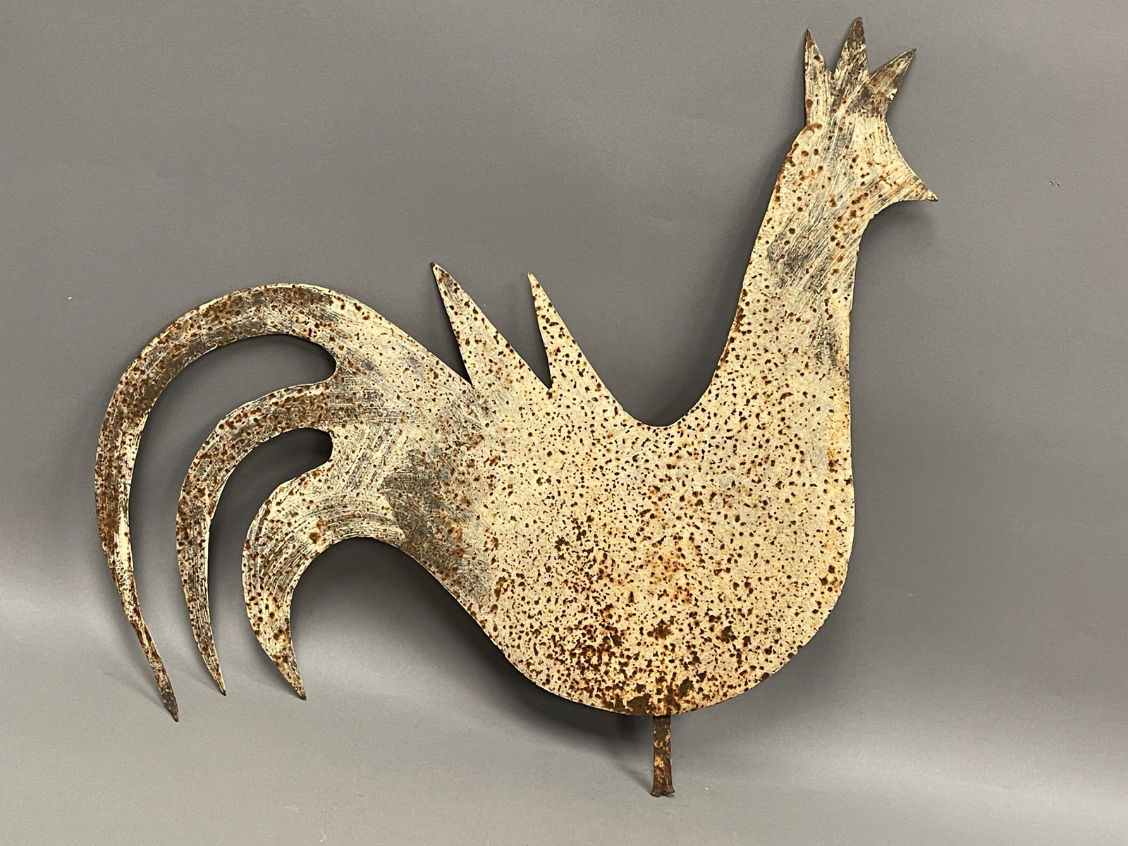 POLYCHROMED SHEET IRON WEATHER ROOSTER (1 of 3)