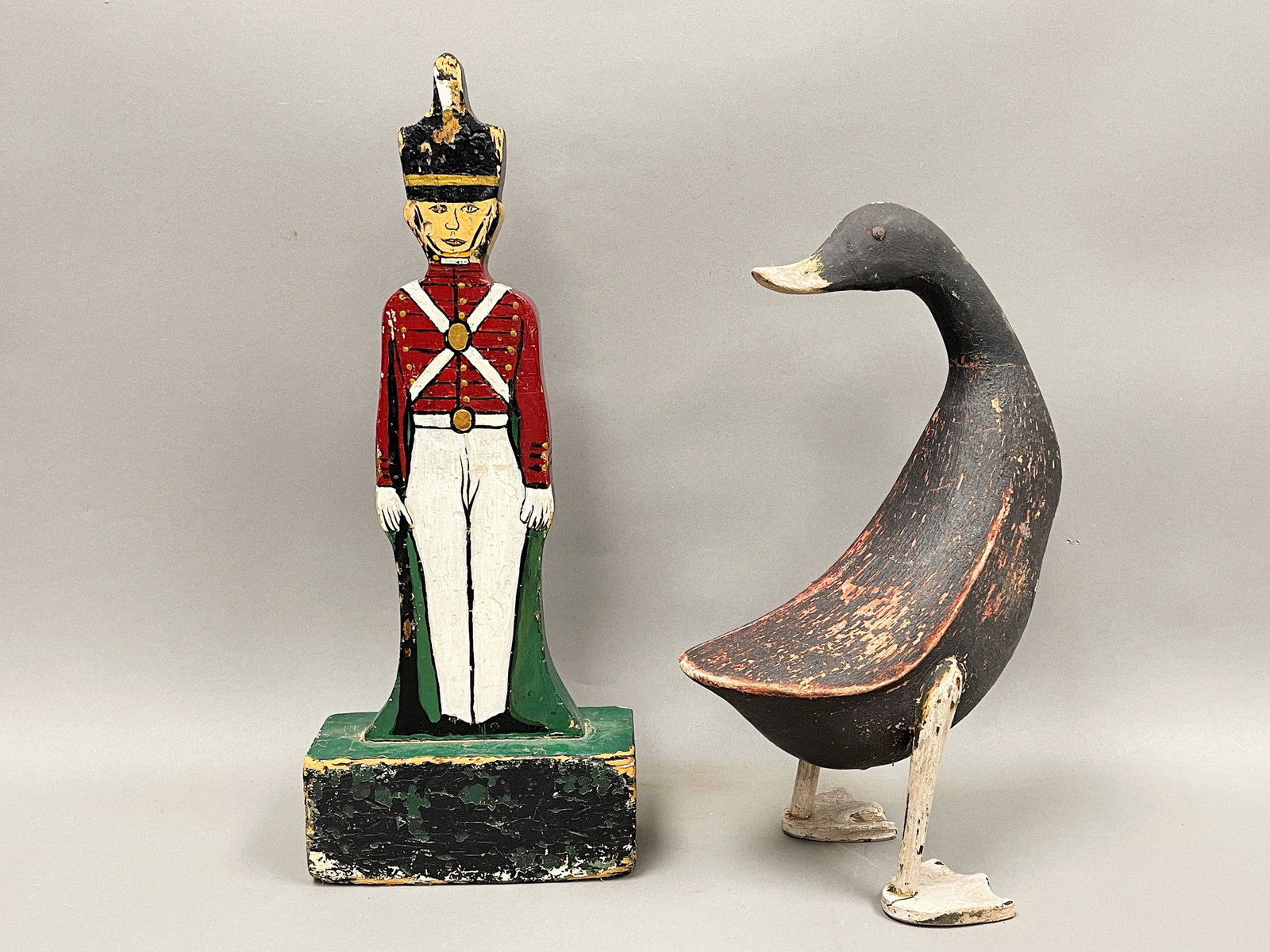 WOODEN DUCK & WOODEN TOY SOLDIER: WOODEN DUCK & WOODEN TOY SOLDIER 14" & 18"
