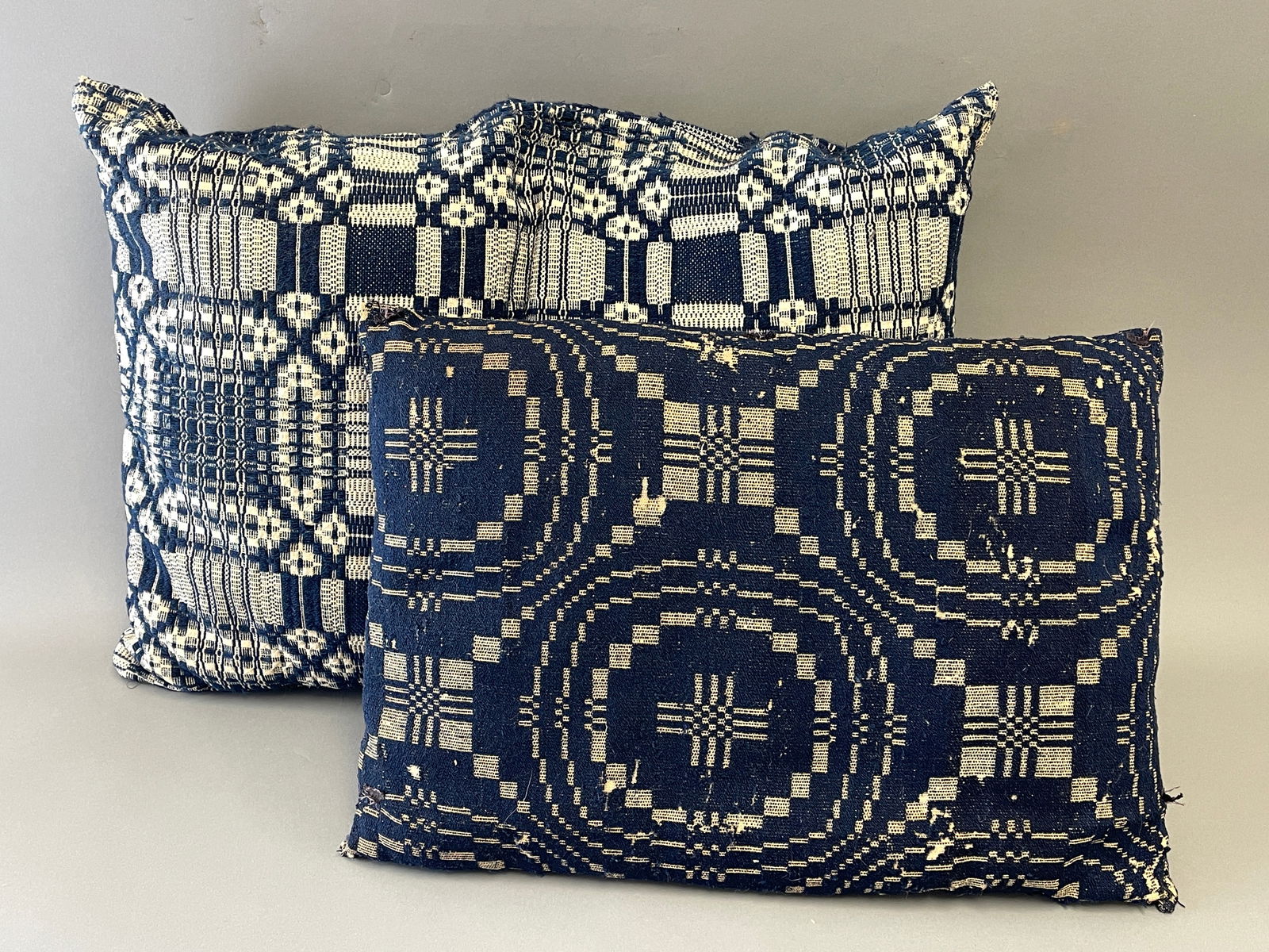 TWO HOMESPUN PILLOWS (1 of 2)