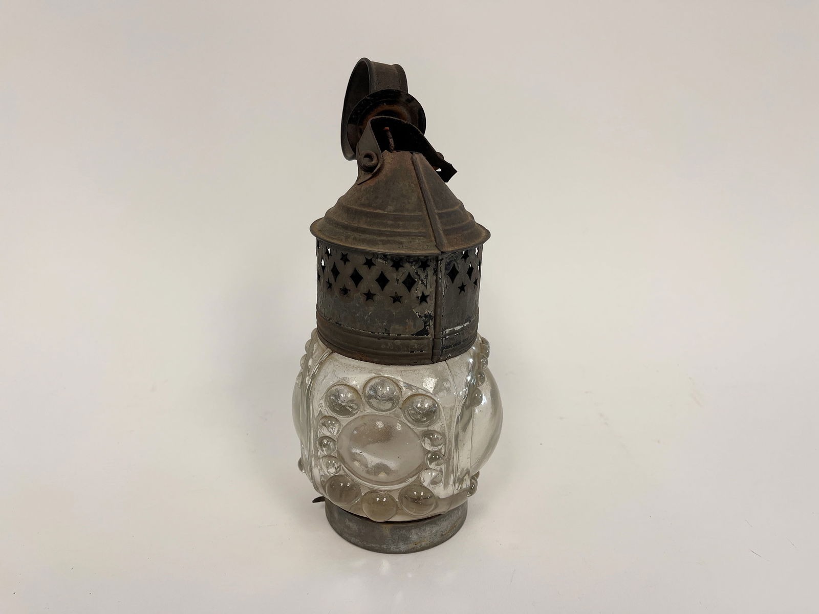 18TH C TIN GLASS CANDLE LANTERN (1 of 3)