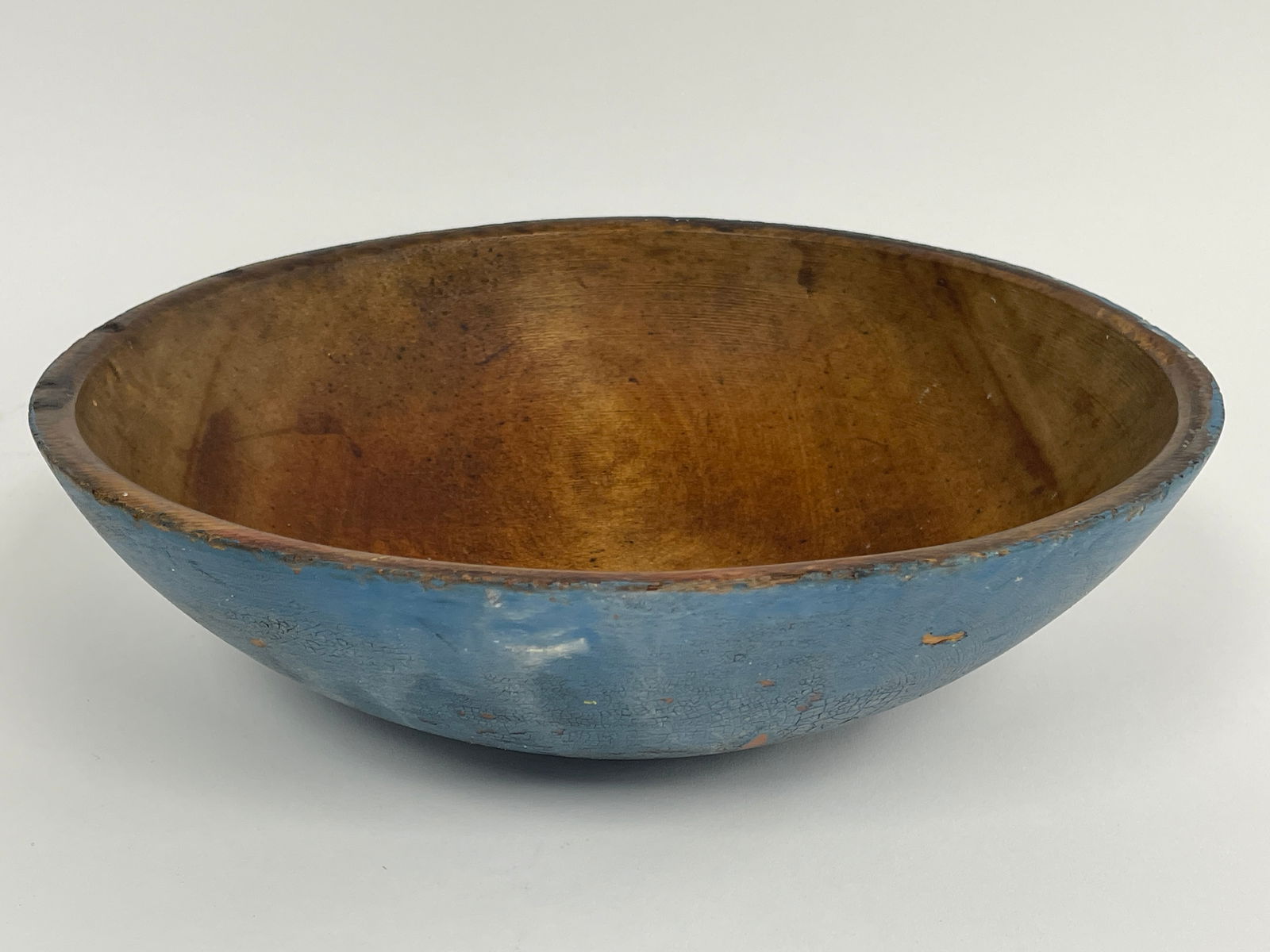 19TH C BLUE PAINTED BOWL (1 of 4)