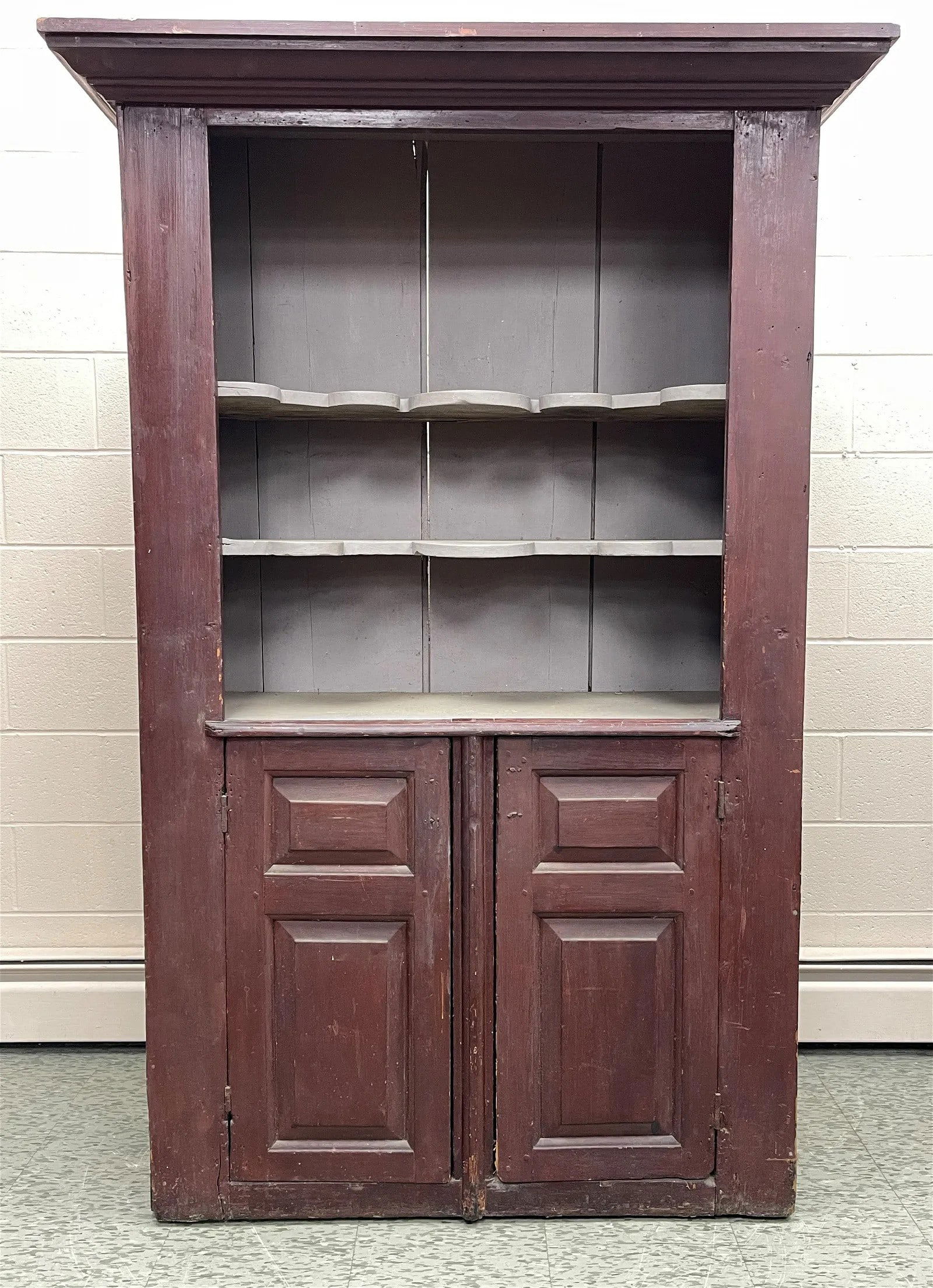18TH C PAINTED OPEN TOP CUPBOARD (1 of 5)