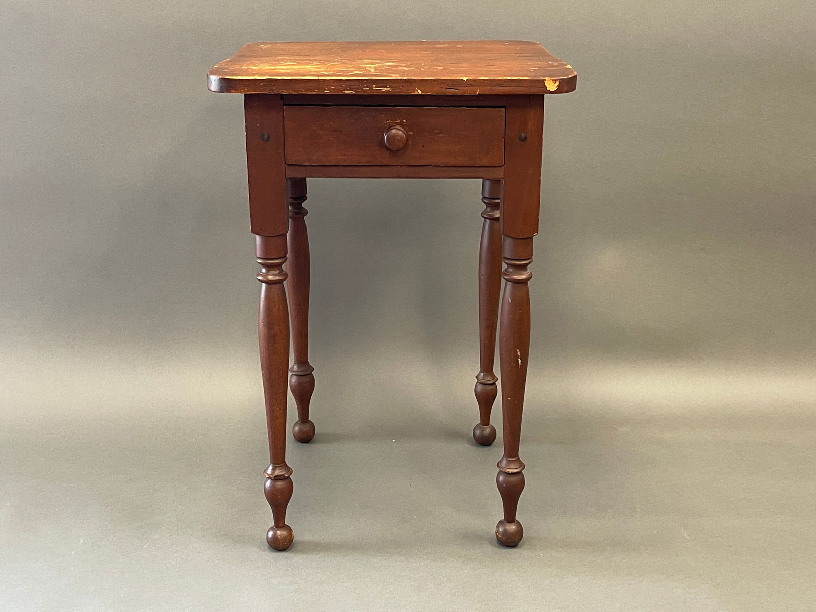 EARLY 19TH C. ONE DRAWER CHERRY NIGHT STAND (1 of 4)