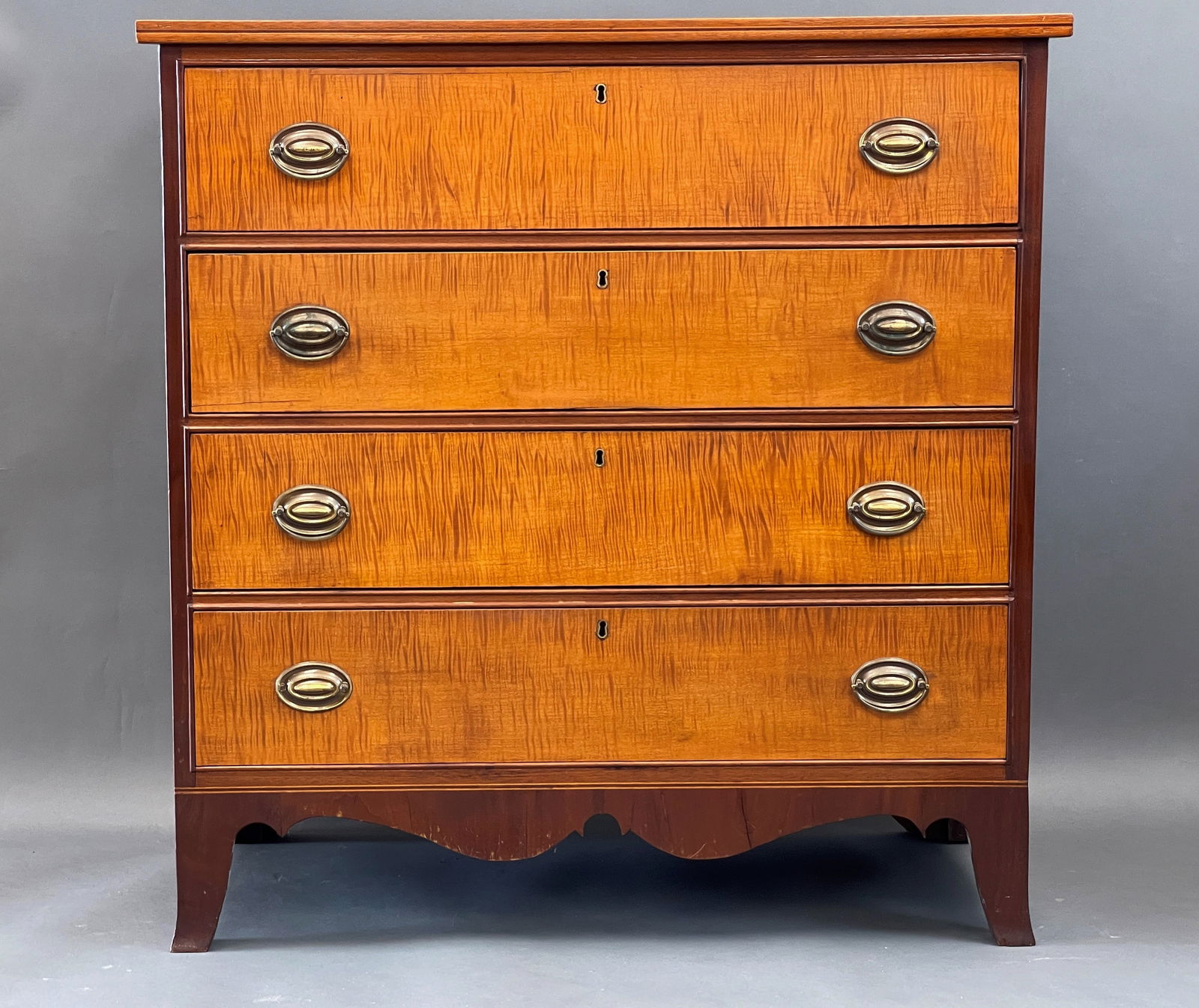 18TH C CHIPPENDALE FOUR DRAWER CHEST (1 of 5)