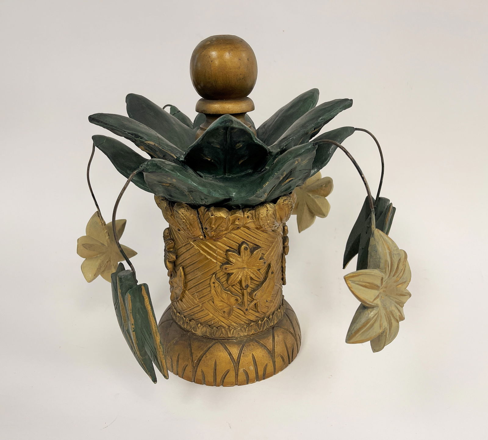 HAND CARVED  MASONIC COLUMN FINIAL TOP (1 of 5)