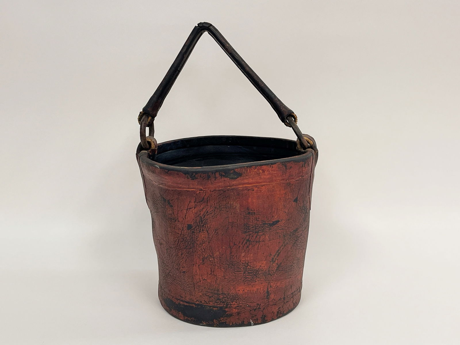 EARLY 19TH FIRE BUCKET IN ORIGINAL RED PAINT (1 of 5)