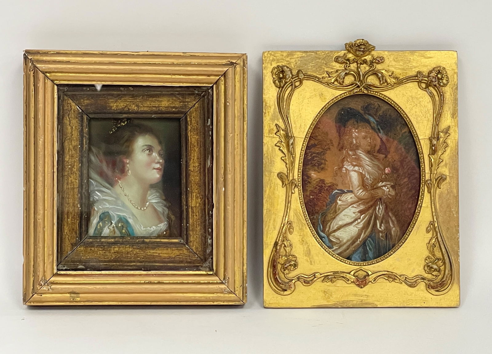TWO SMALL 19TH PORTRAIT PAINTINGS (1 of 4)