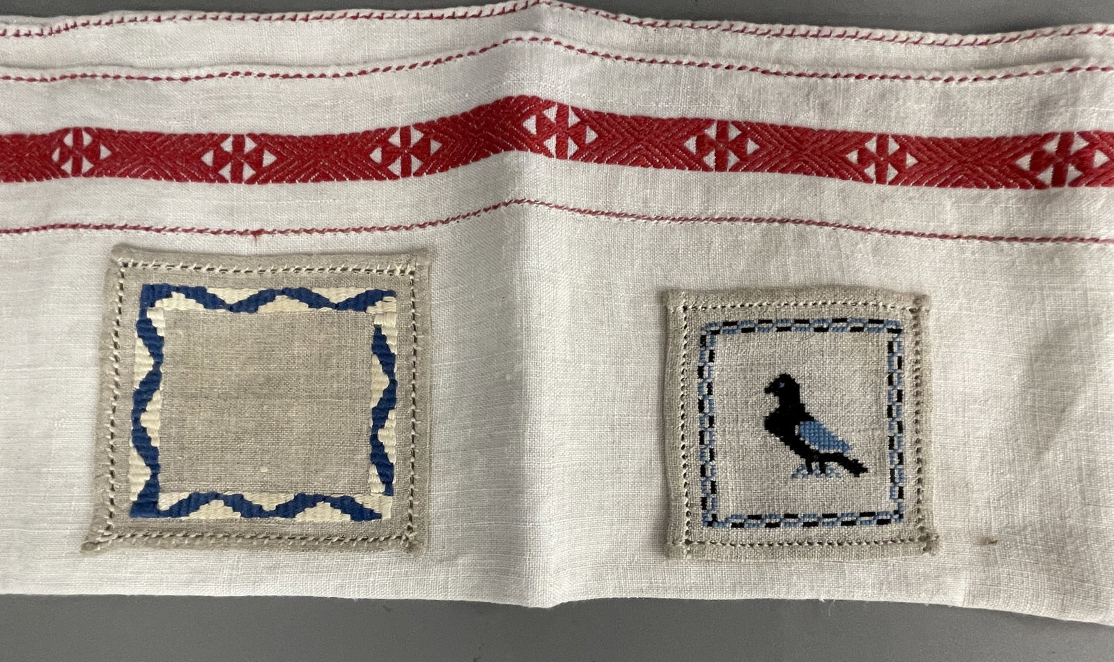 3 PCS OF GRENFELL EMBROIDERY: 3 PCS OF GRENFELL EMBROIDERY 3"X 3" 4"X4" 26" X 28"
