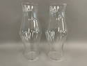 PAIR OF BLOWN GLASS HURRICANE SHADES