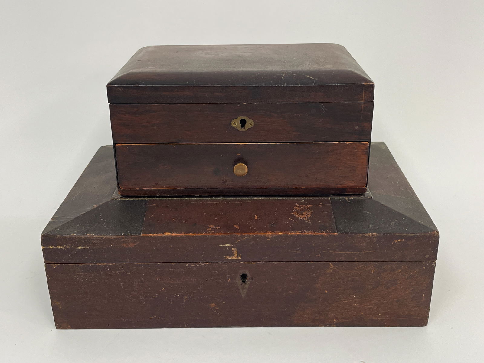 GEORGIAN TEA CADDY, CIVIL WAR ERA JEWELRY BOX (1 of 3)