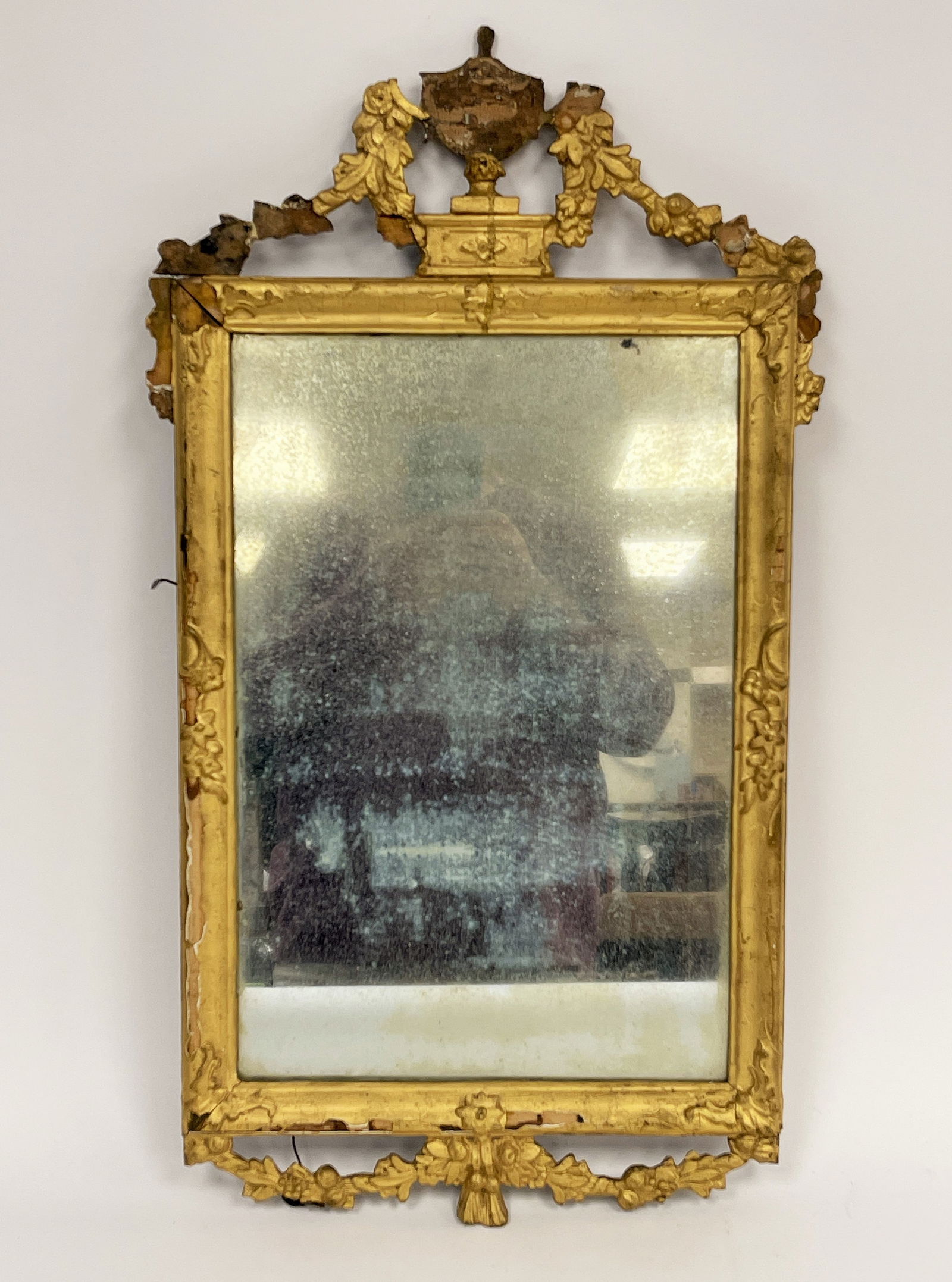 18TH C GILT LOOKING GLASS (1 of 4)