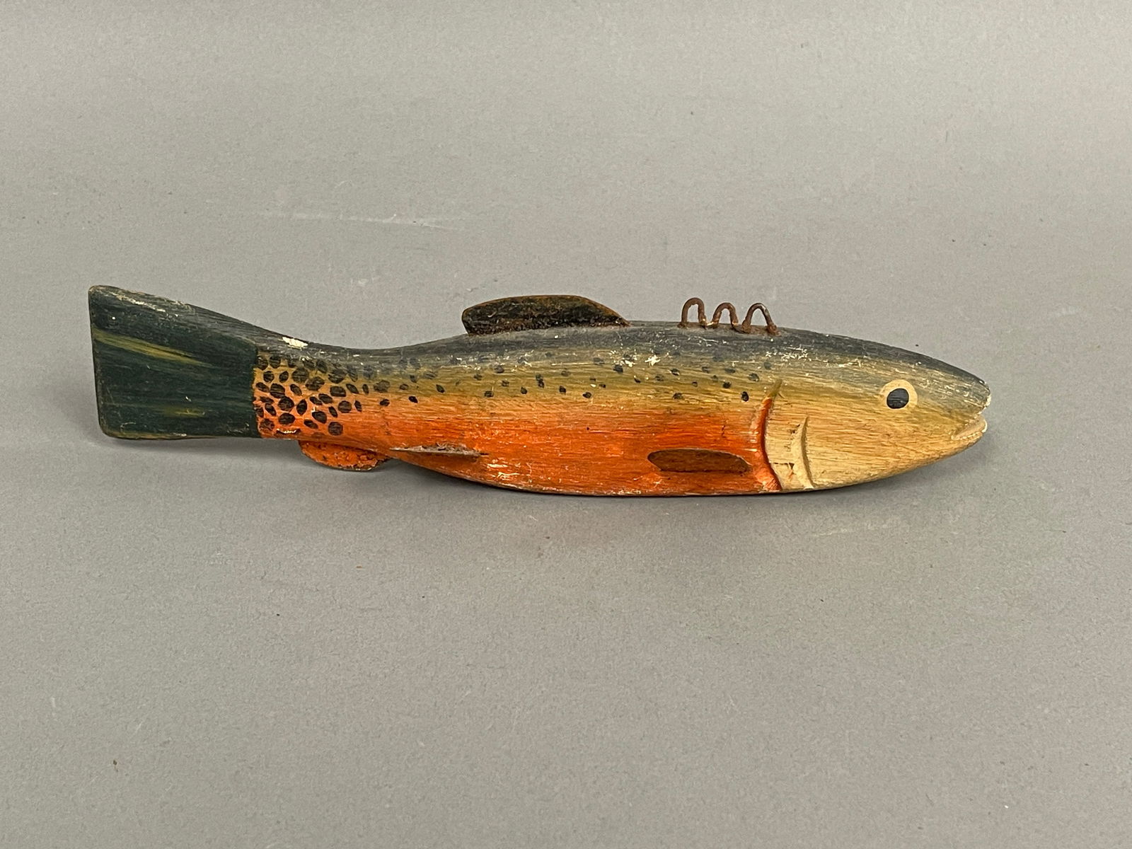 PAINTED RAINBOW TROUT FISH DECOY (1 of 3)