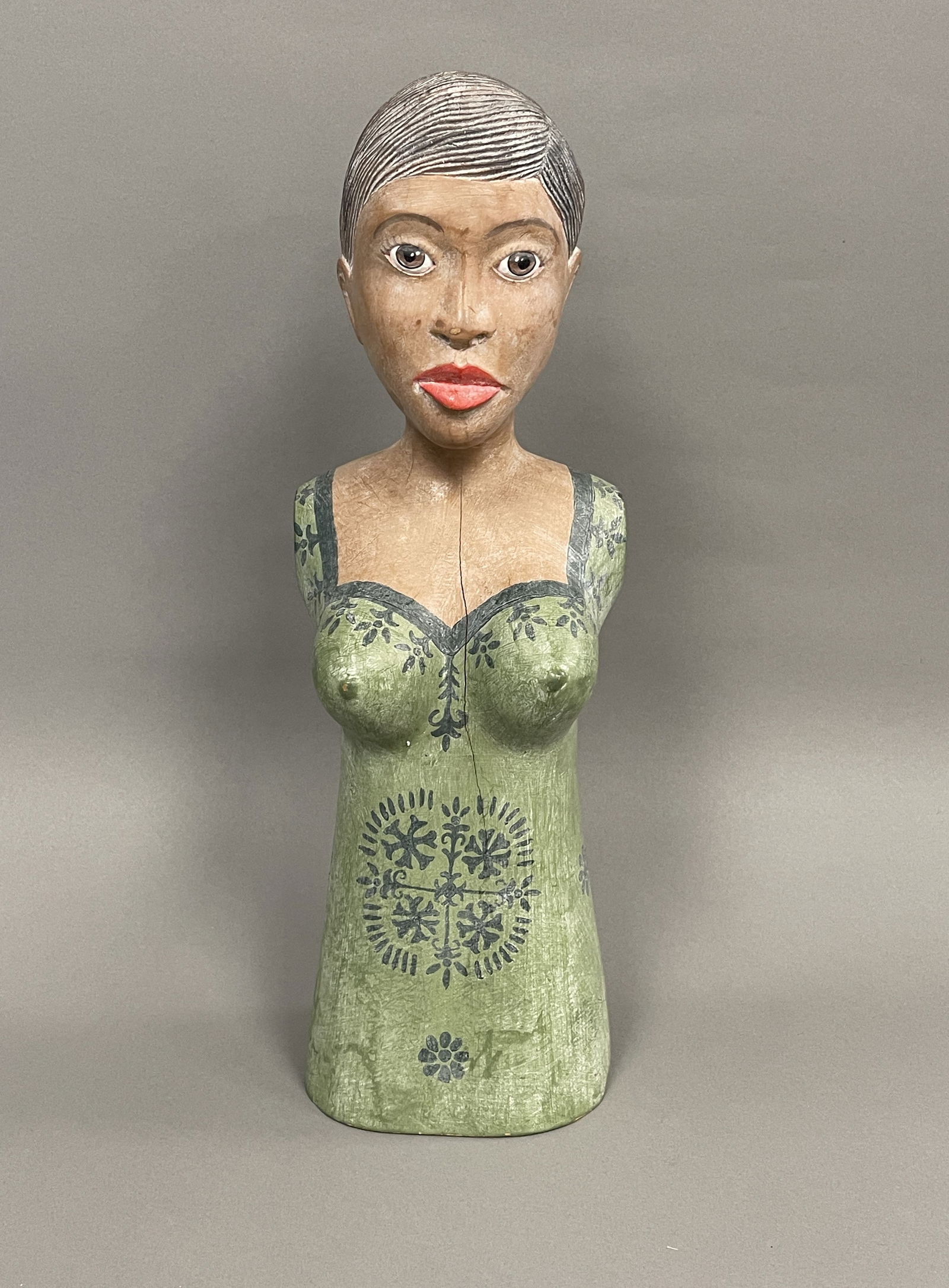CARVED AND PAINTED BUST (1 of 4)