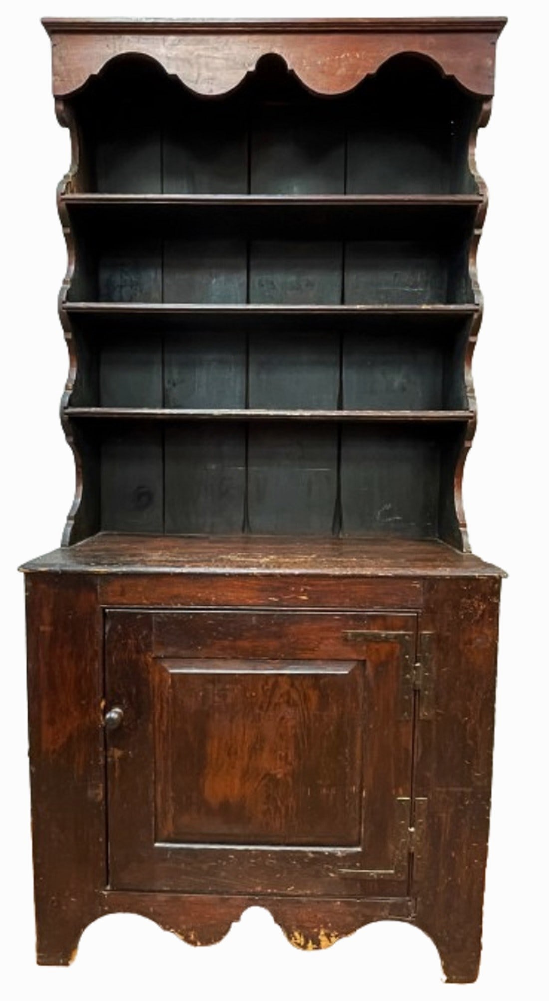 EARLY OPEN TOP PEWTER CUPBOARD (1 of 7)