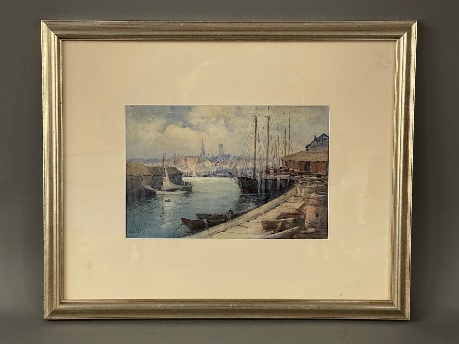 JOHN A COOK WATERCOLOR PAINTING OF CAPE ANN, GLOUCESTER, MA (1 of 4)
