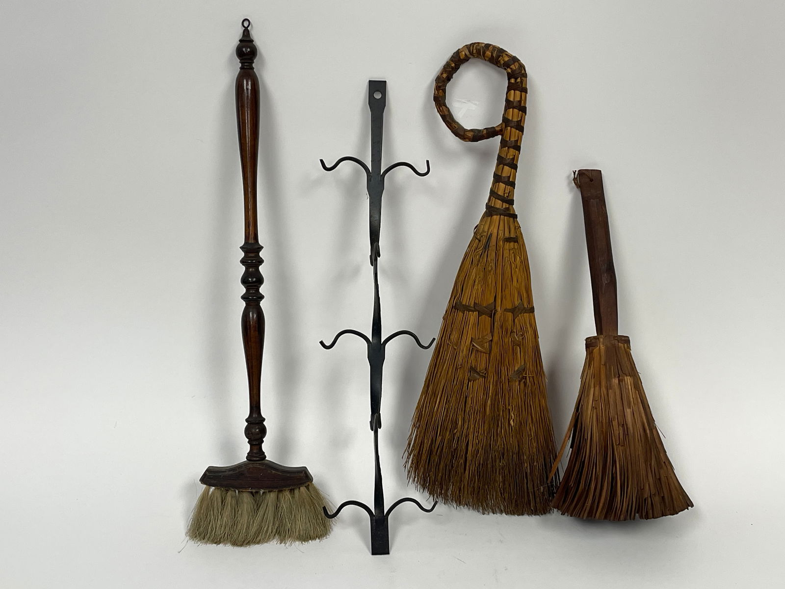 GROUPING OF PRIMITIVE EMBER BROOMS WITH CORN DRYER (1 of 3)