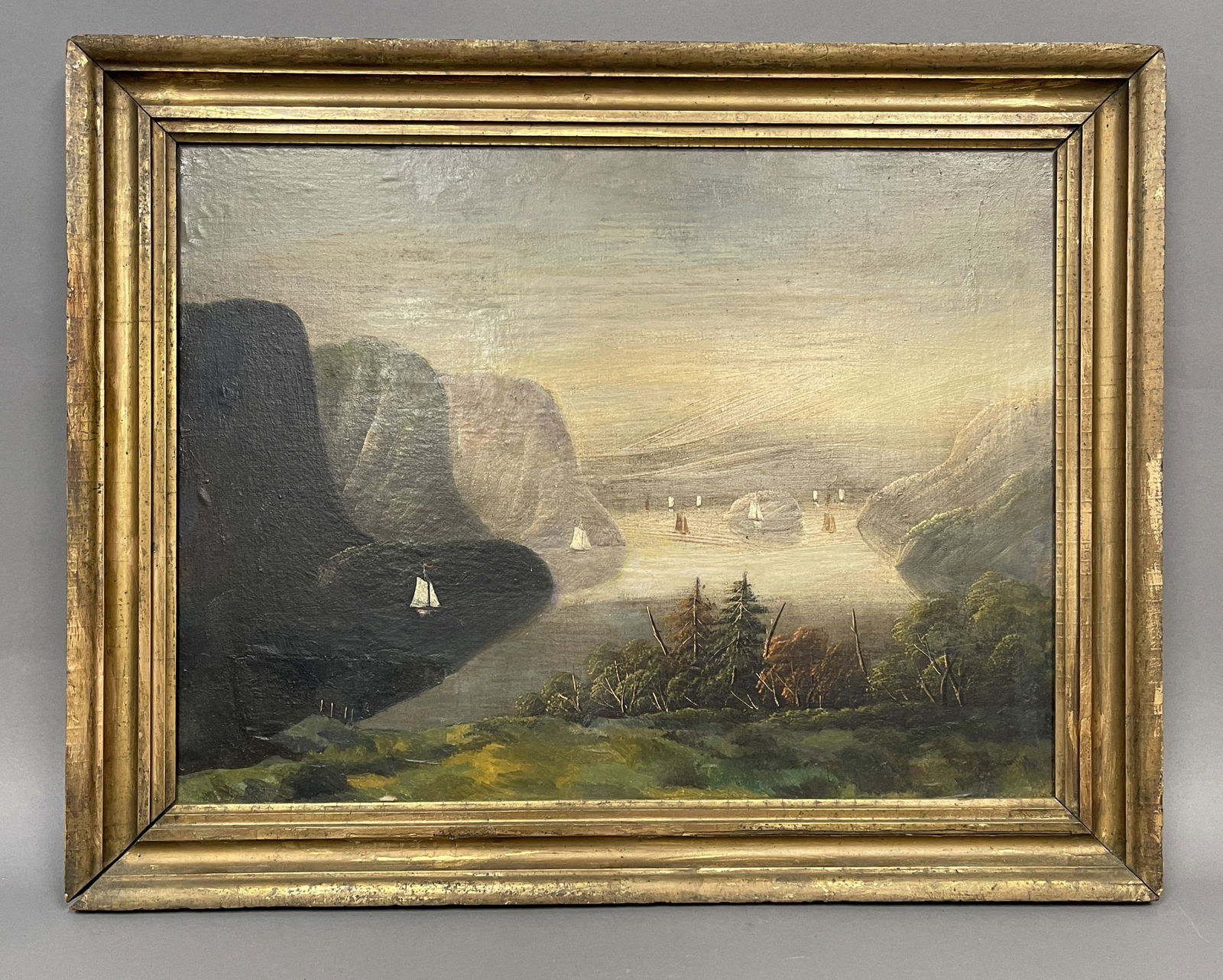 O/C PAINTING OF A HUDSON RIVER SCENE (1 of 2)