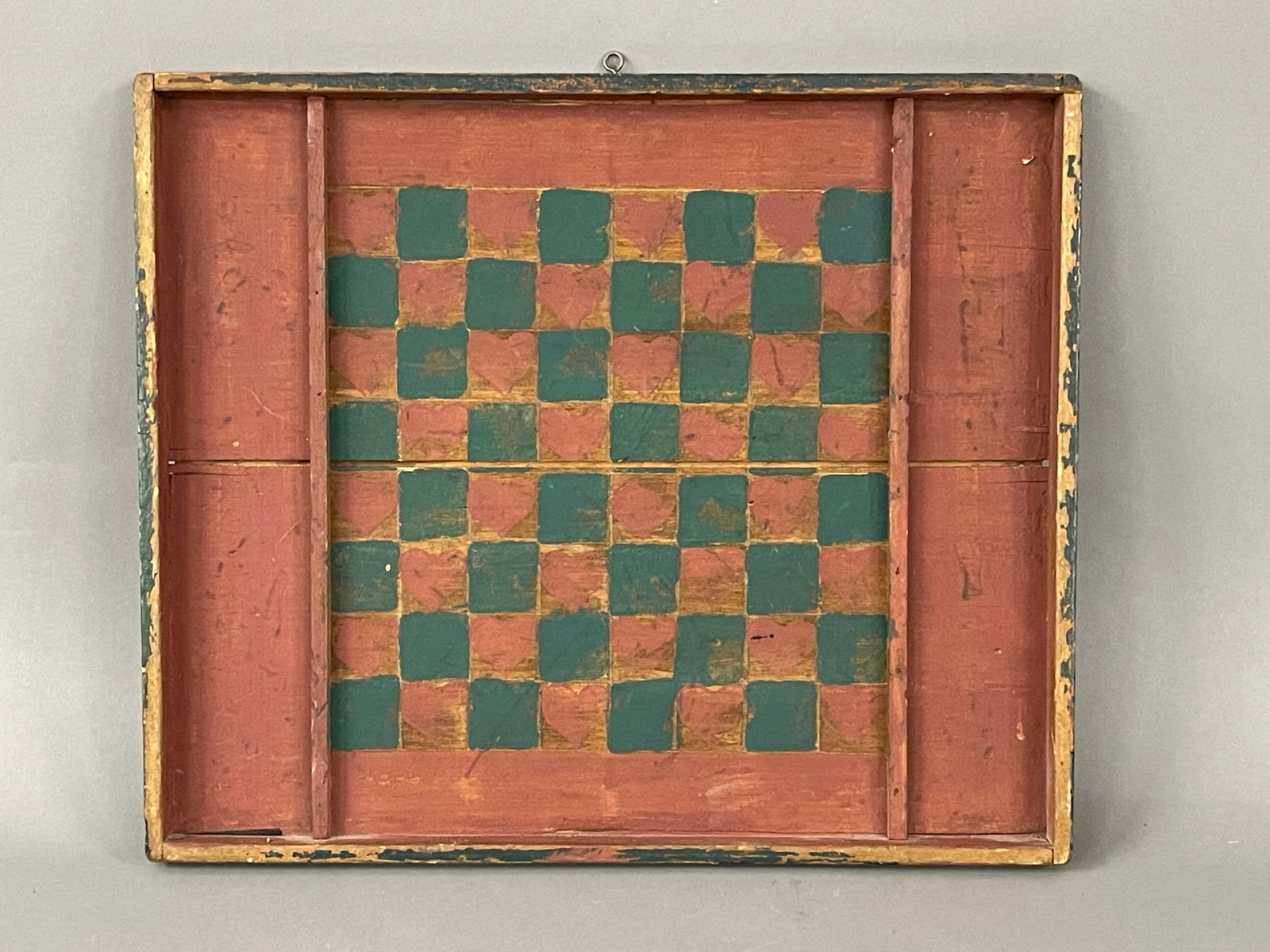 GAME BOARD DECORATED W/ HEARTS: GAME BOARD DECORATED W/ HEARTS 14" X 17"