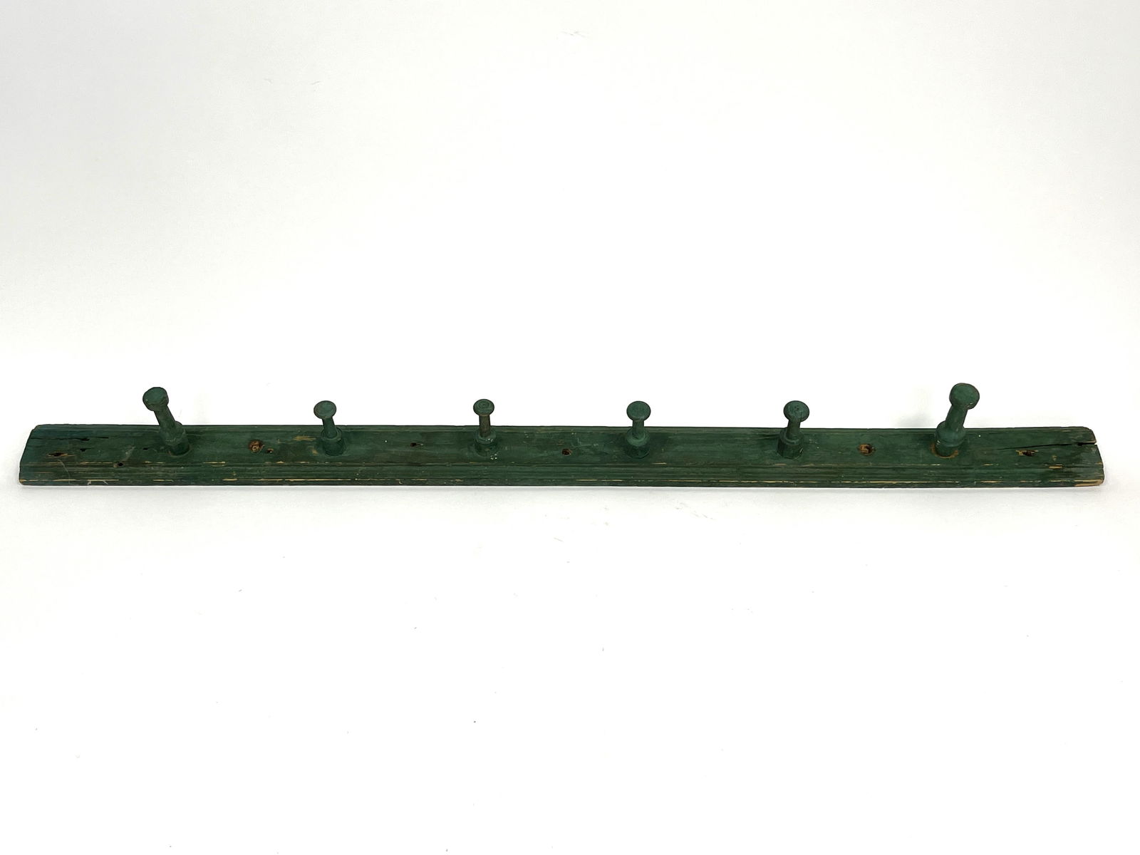 GREEN PAINTED HOOK RACK (1 of 4)