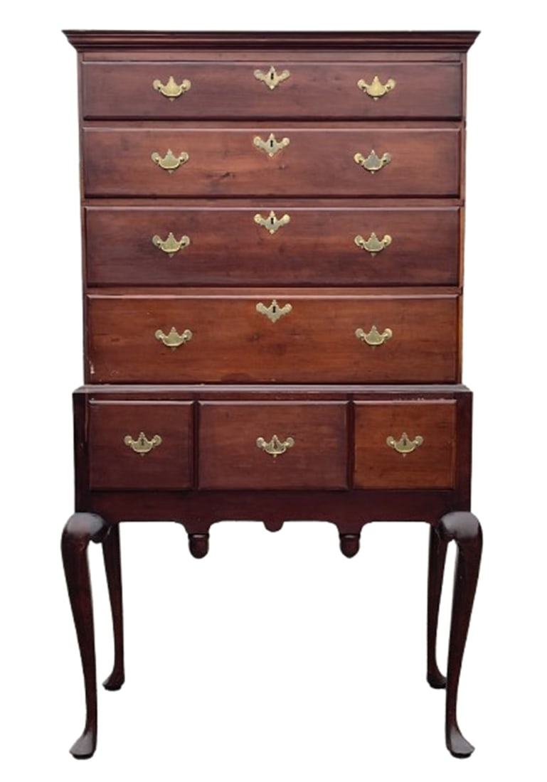 18TH C RHODE ISLAND QUEEN ANNE FLAT TOP HIGHBOY (1 of 10)