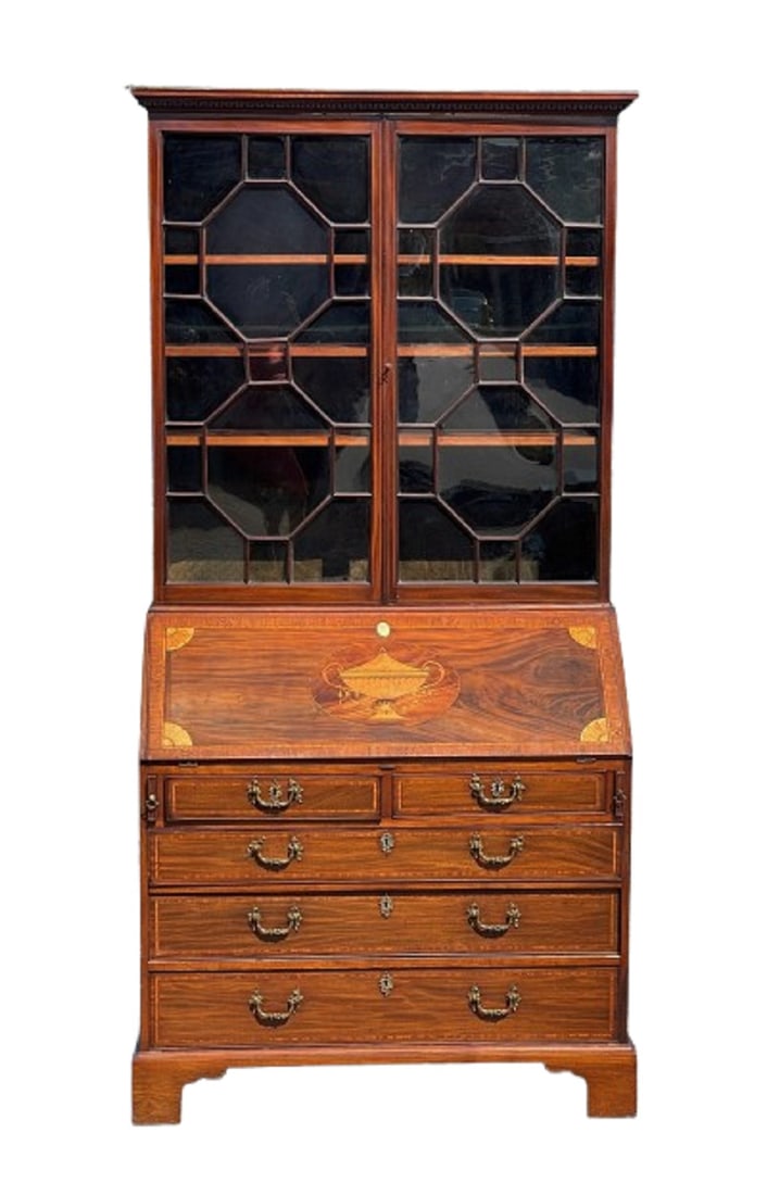 19TH C GEORGIAN MAHOGANY SECRETARY (1 of 11)
