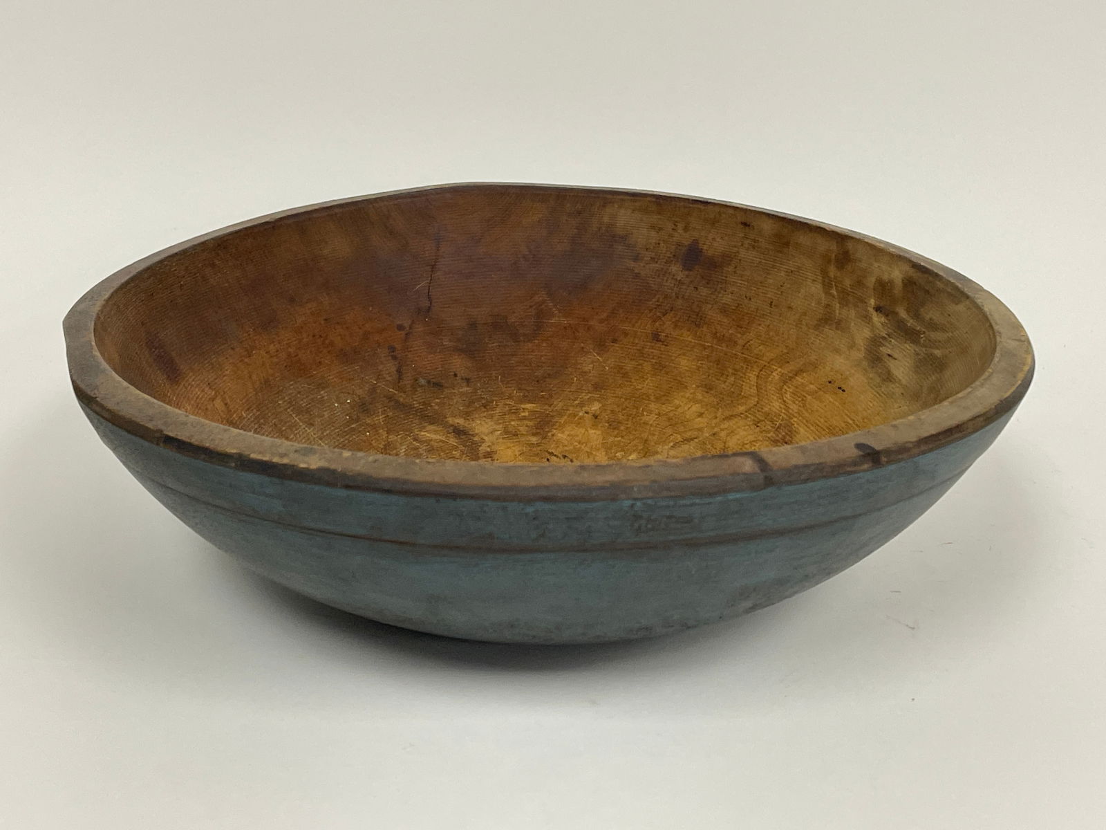 BLUE PAINTED DOUGH BOWL (1 of 3)