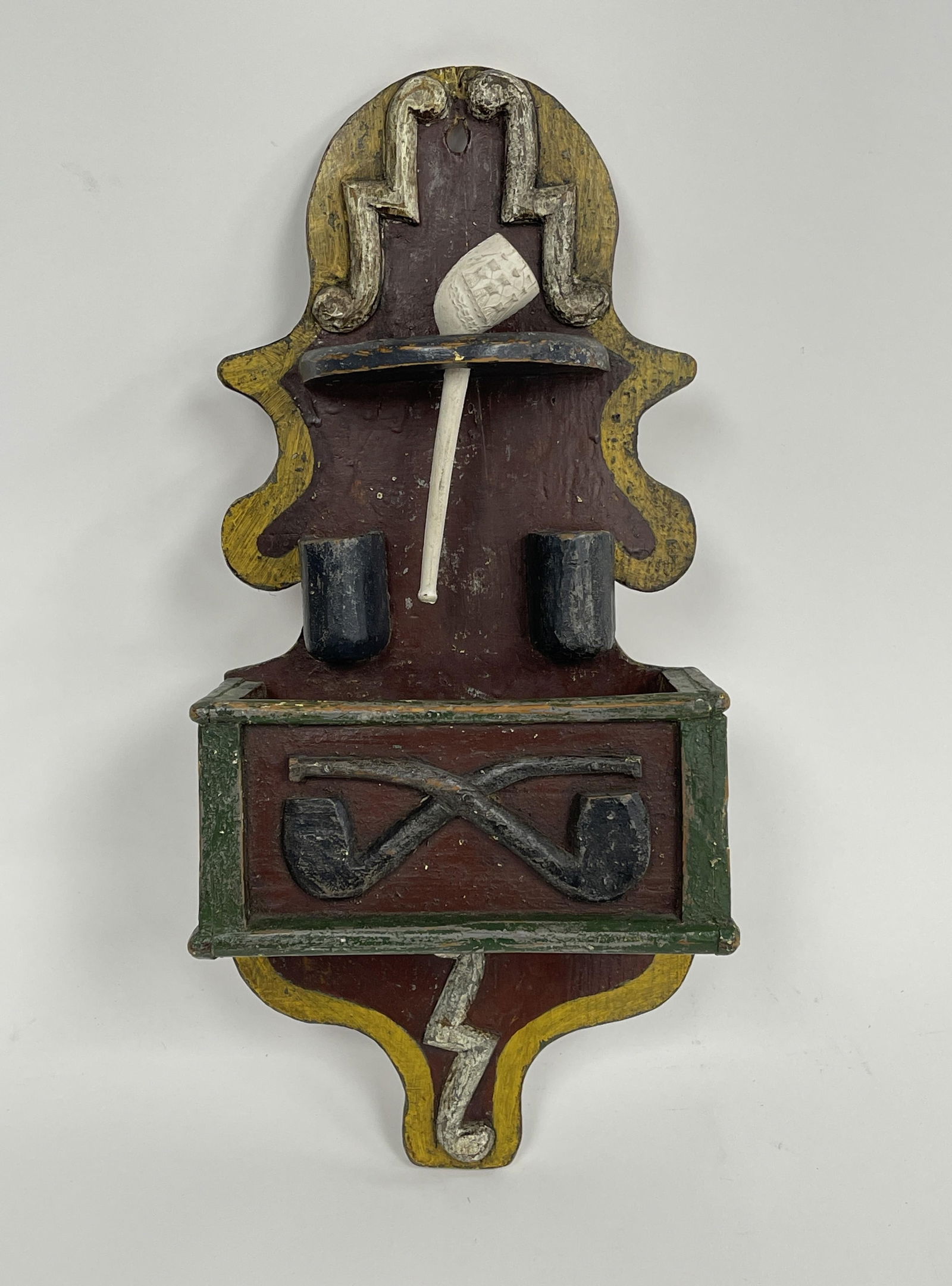 FOLK ART PAINT DECORATED PIPE BOX (1 of 4)