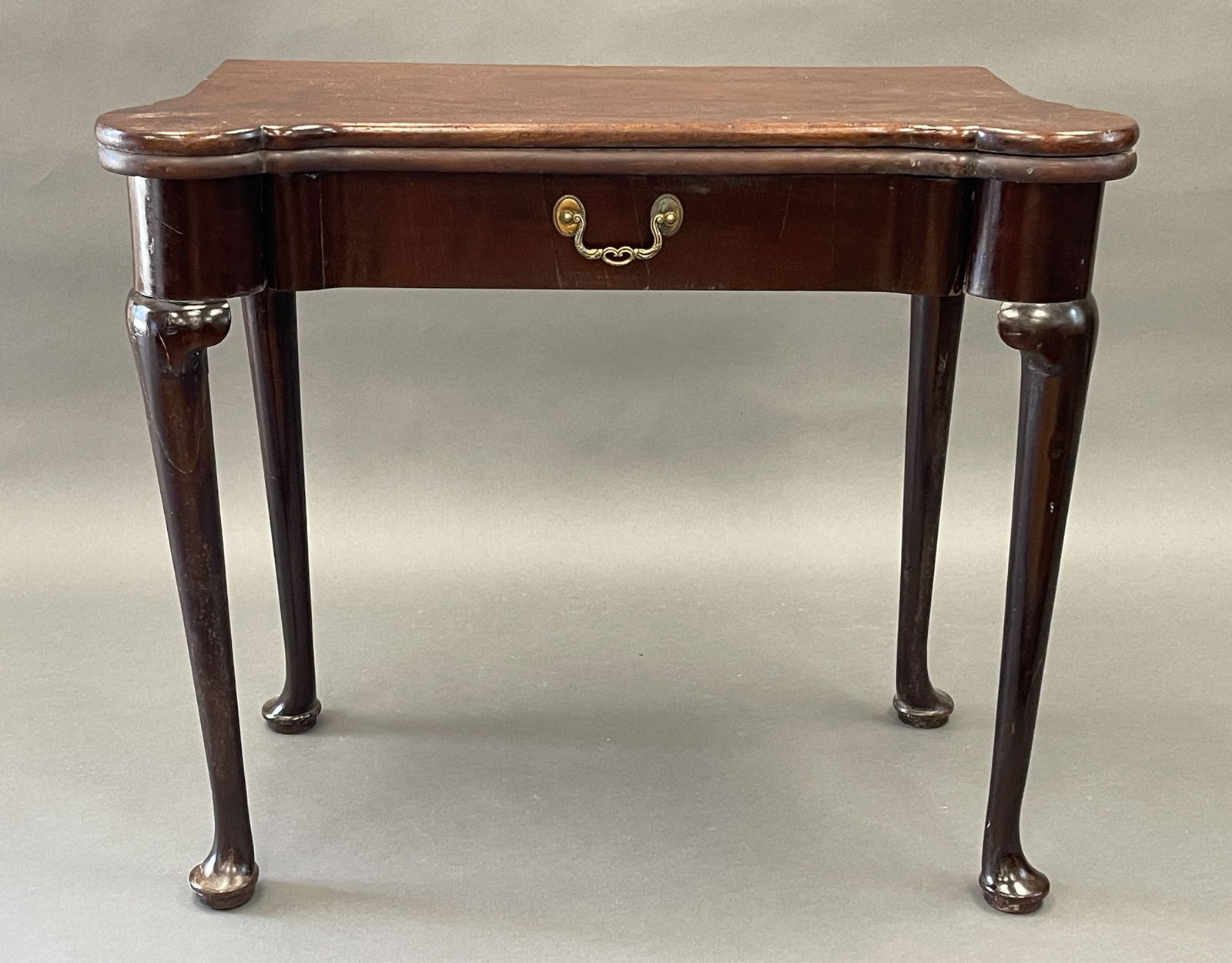 18TH C. QUEEN ANNE TURRET TOP GAME TABLE ONE DRAWER (1 of 8)