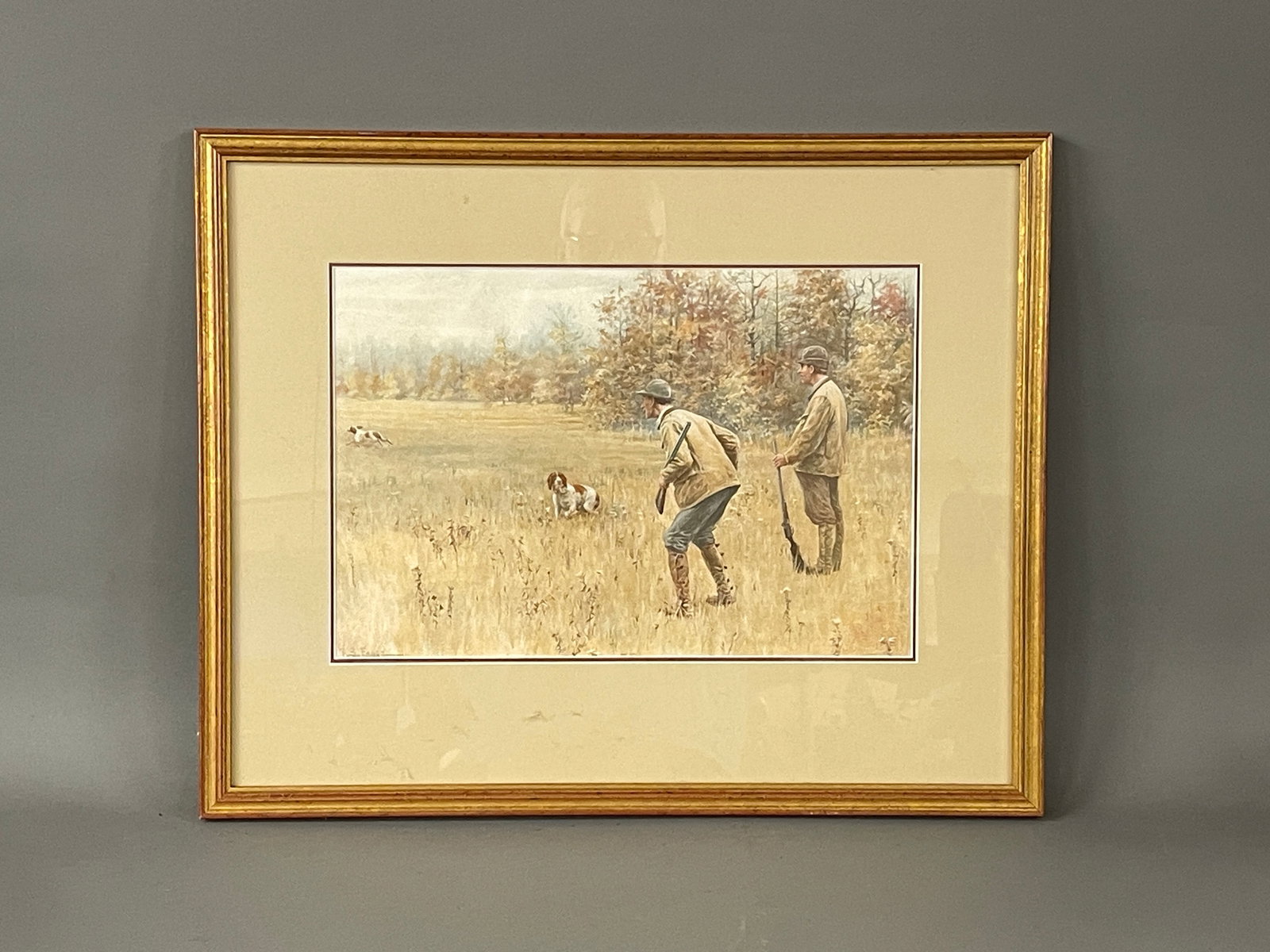ARTHUR BURDETT FROST ORIGINAL LITHOGRAPH GUN SHY: ARTHUR BURDETT FROST ORIGINAL LITHOGRAPH 1903 "GUN SHY" 12 X 19