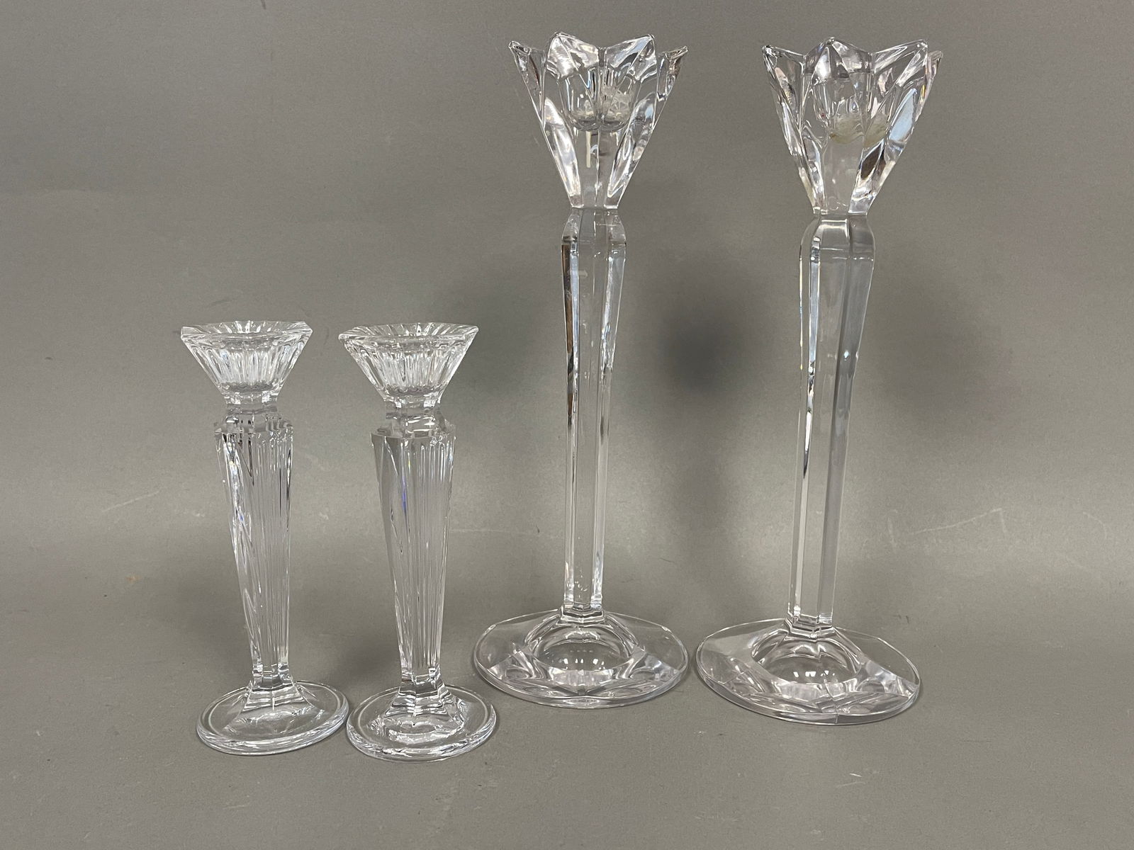 TWO PAIRS OF WATERFORD CRYSTAL CANDLESTICKS (1 of 3)