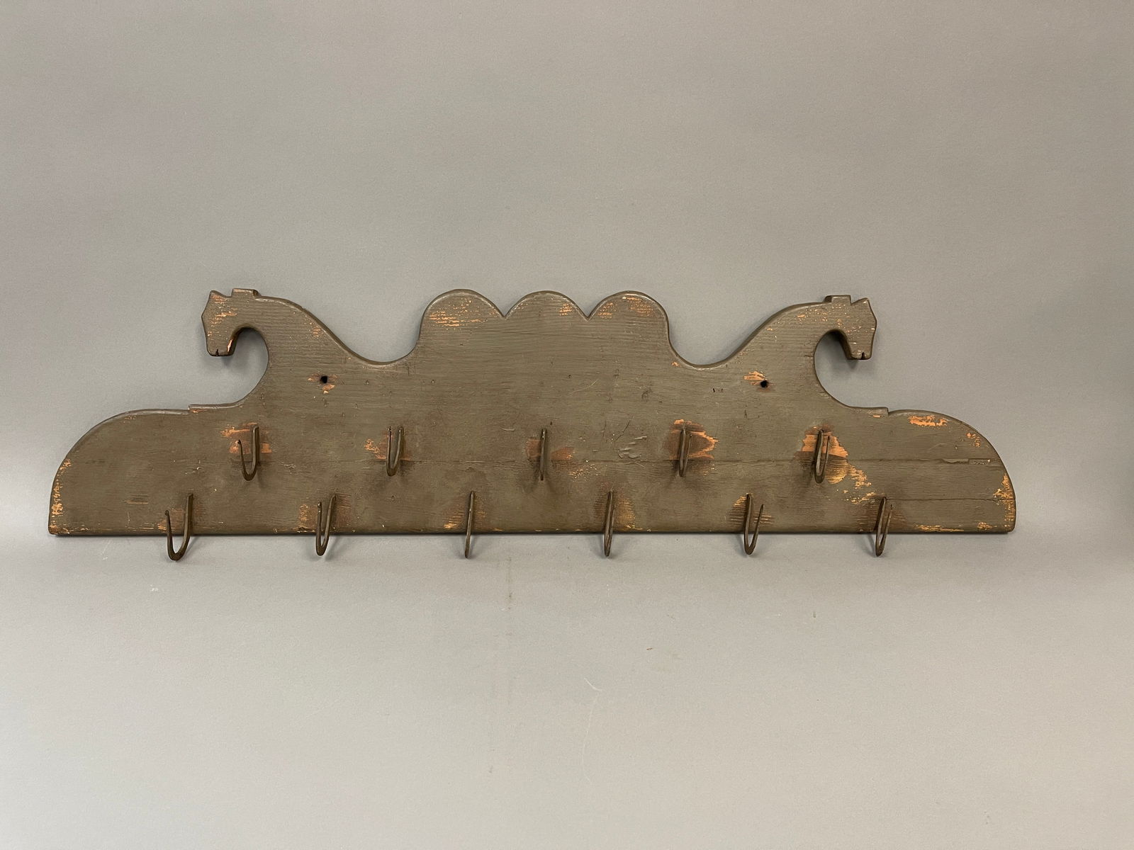 PINE HOOK RACK IN OLD GREEN (1 of 5)
