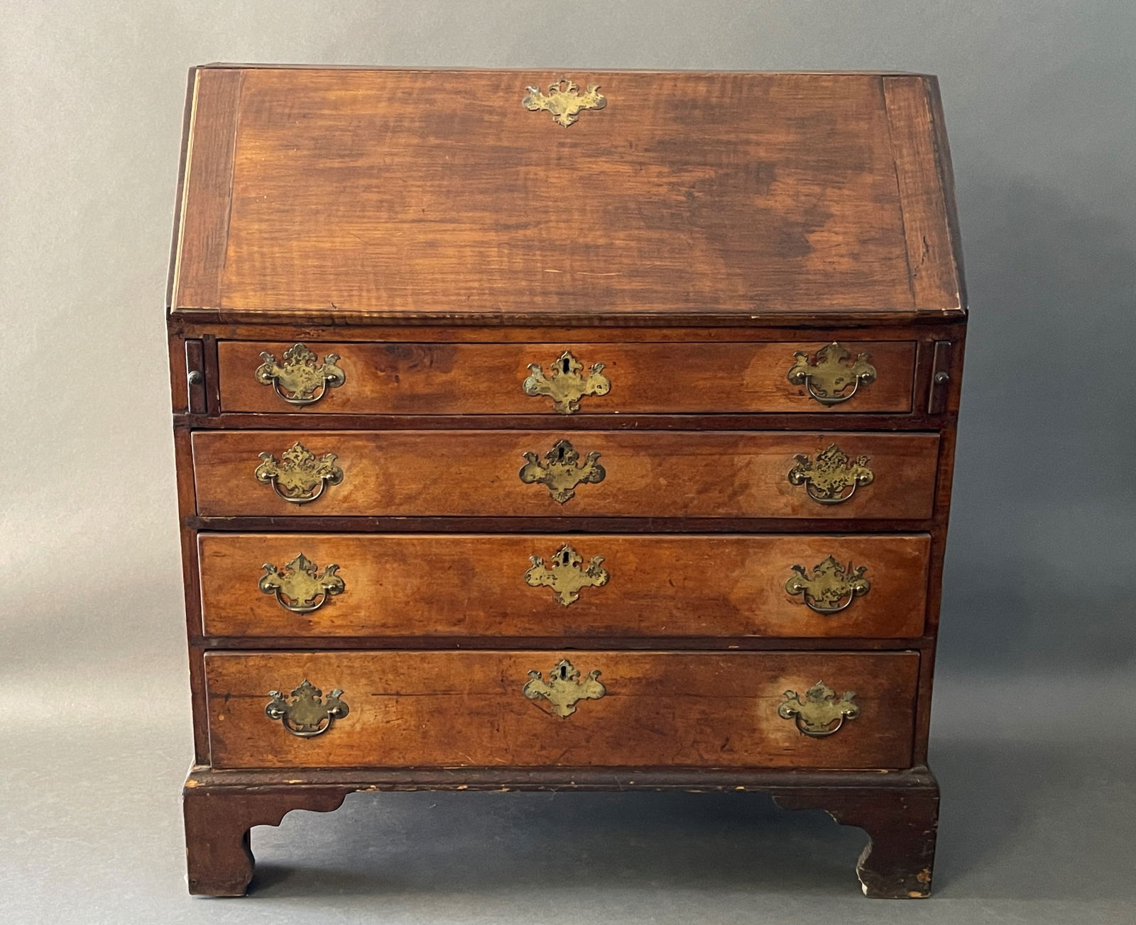 CHIPPENDALE PERIOD TIGER MAPLE DESK (1 of 7)