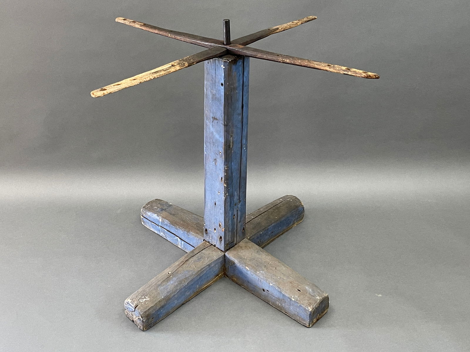 EARLY PRIMITIVE BLUE PAINTED CANDLE DRYER (1 of 4)