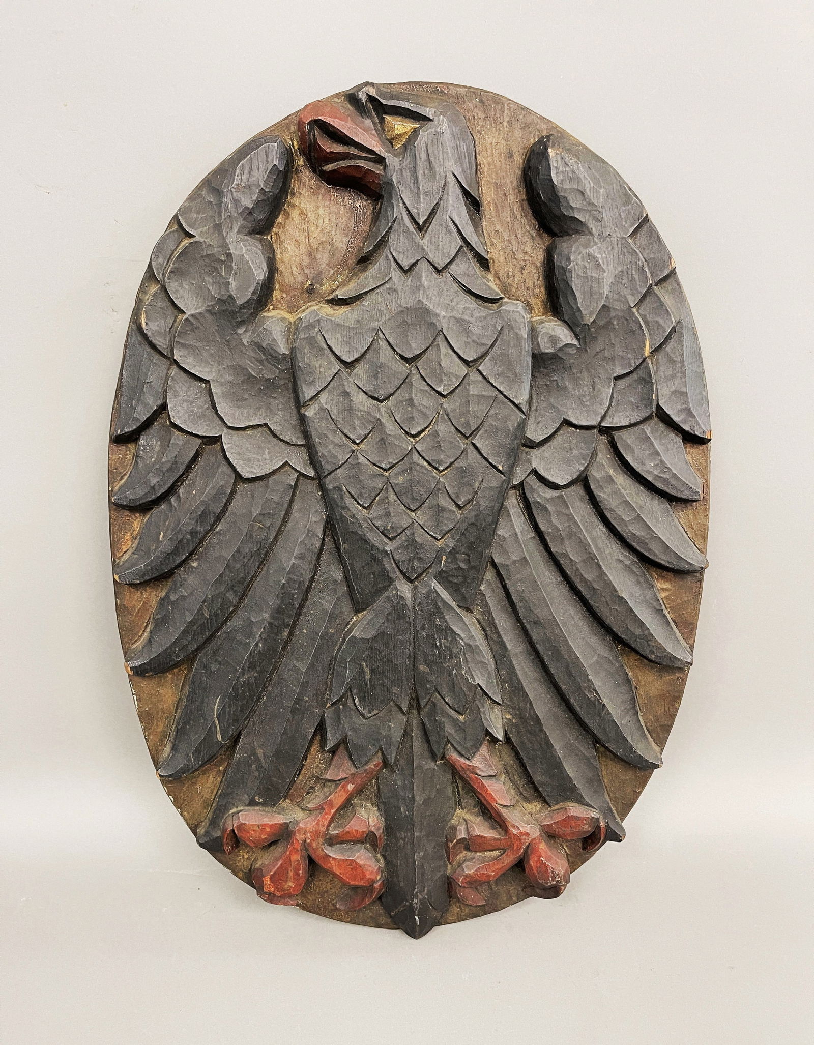 EARLY EAGLE PLAQUE DEEPLY RELIEF CARVED (1 of 4)