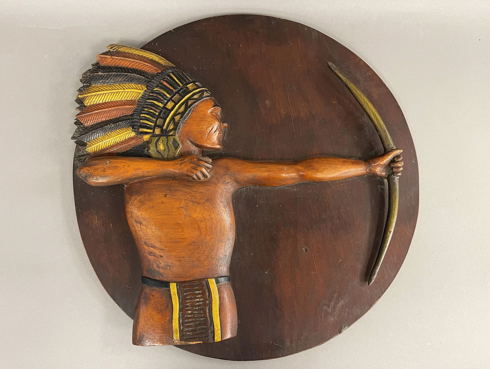 CARVED NATIVE CHIEF PLAQUE (1 of 4)