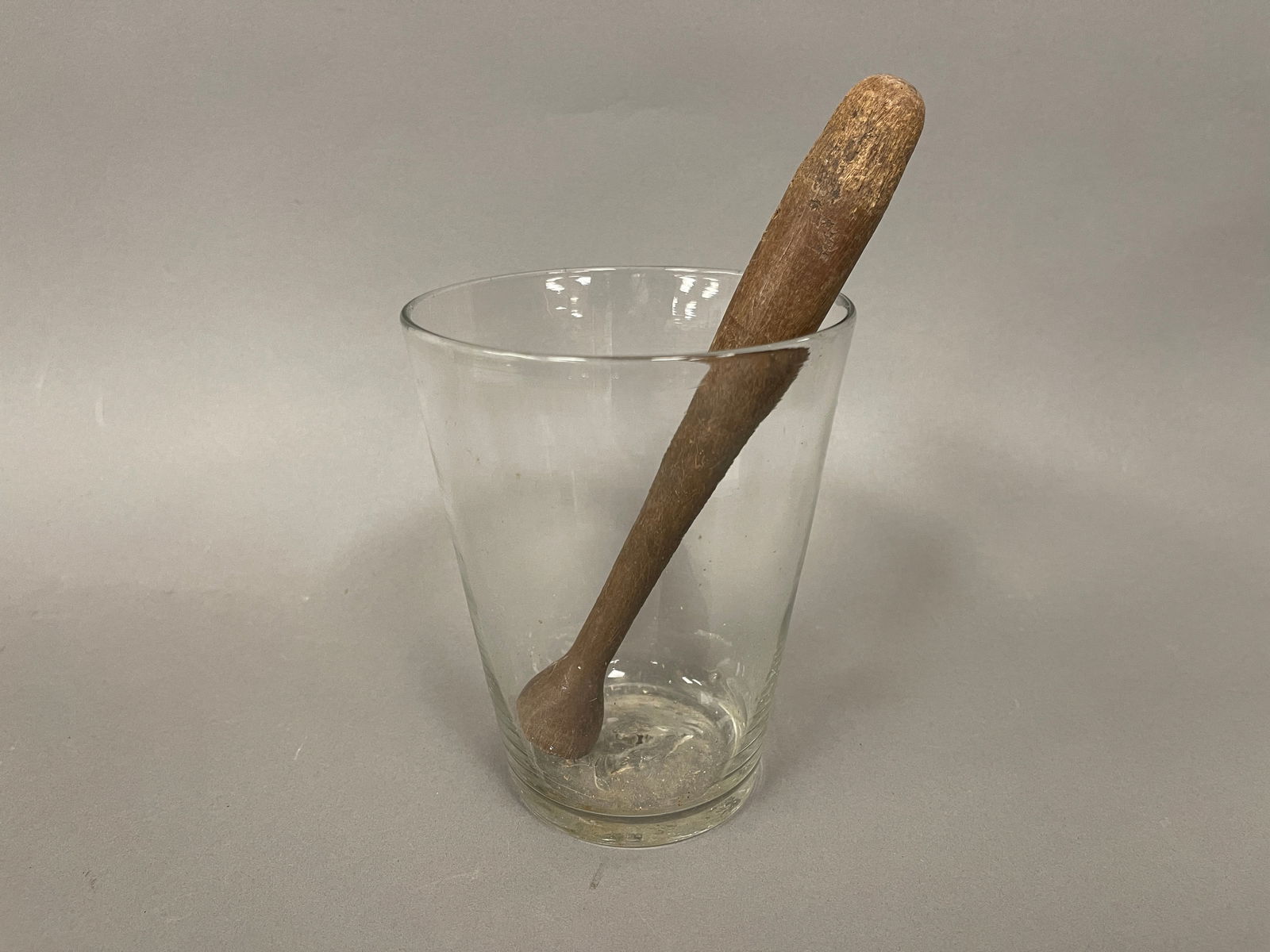 18TH C FLIP GLASS WITH MUDDLER (1 of 2)