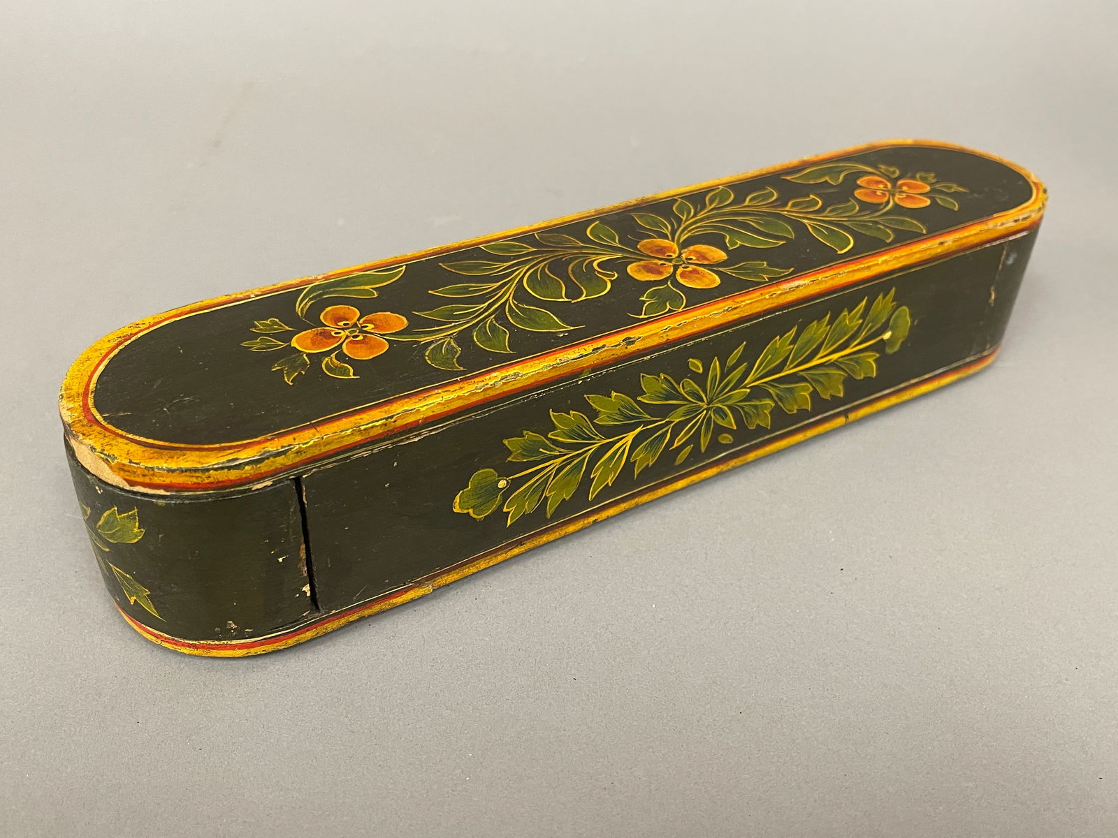 19TH C TOLE PAINTED SLIDE BOX (1 of 5)