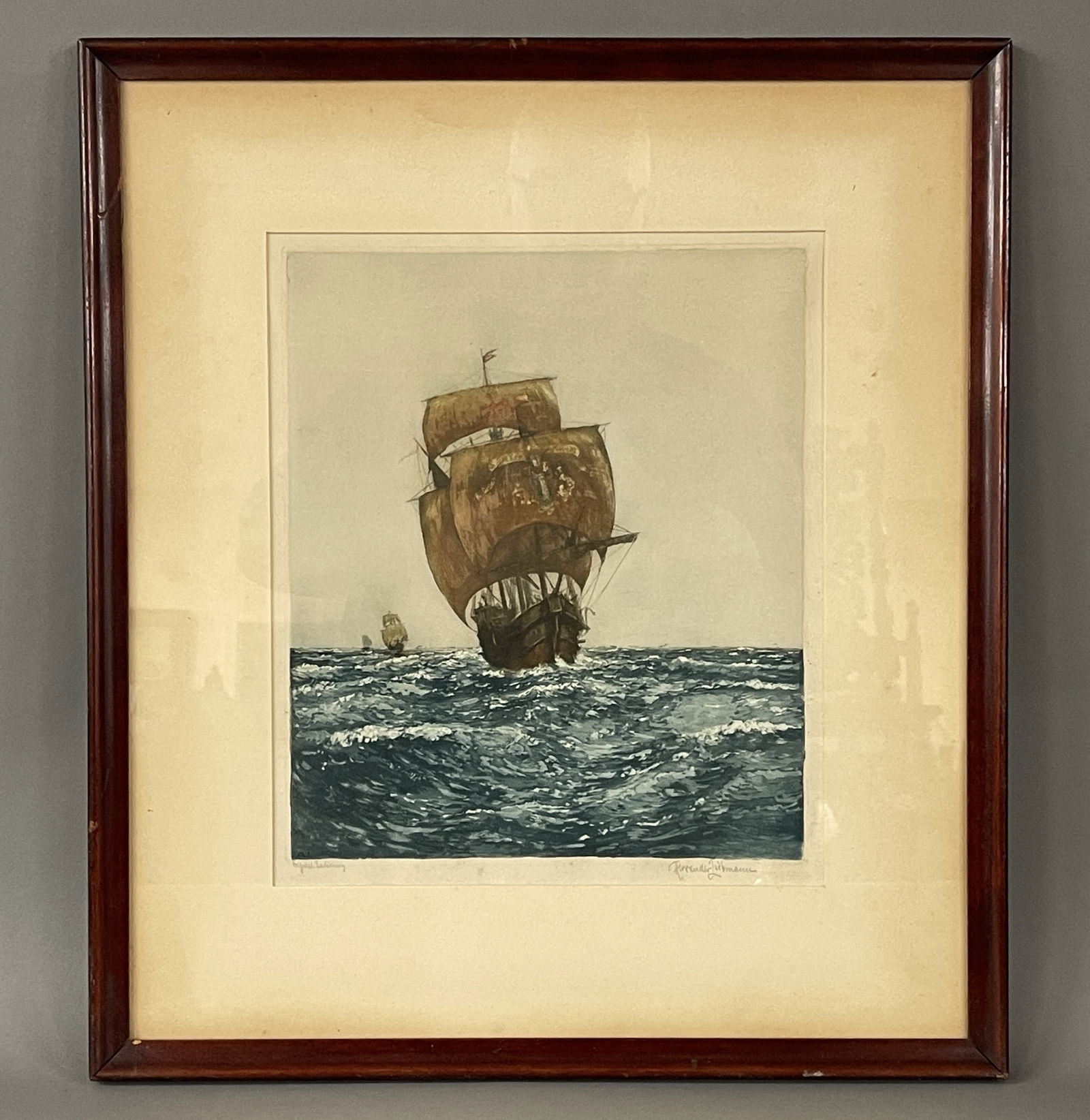 SHIPS AT SEA W/C BY ALEXANDER LIEBMANN (1 of 5)