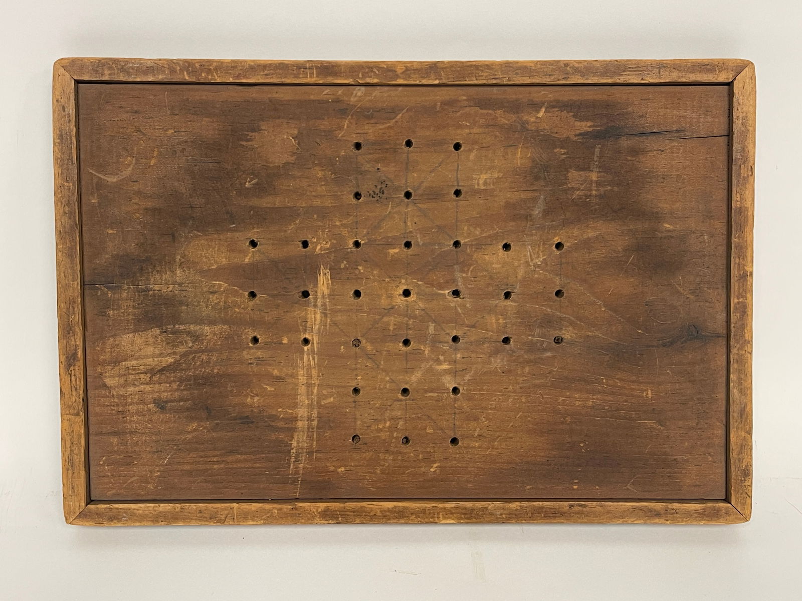 EARLY PRIMITIVE WOODEN HENS AND GEESE GAME (1 of 3)