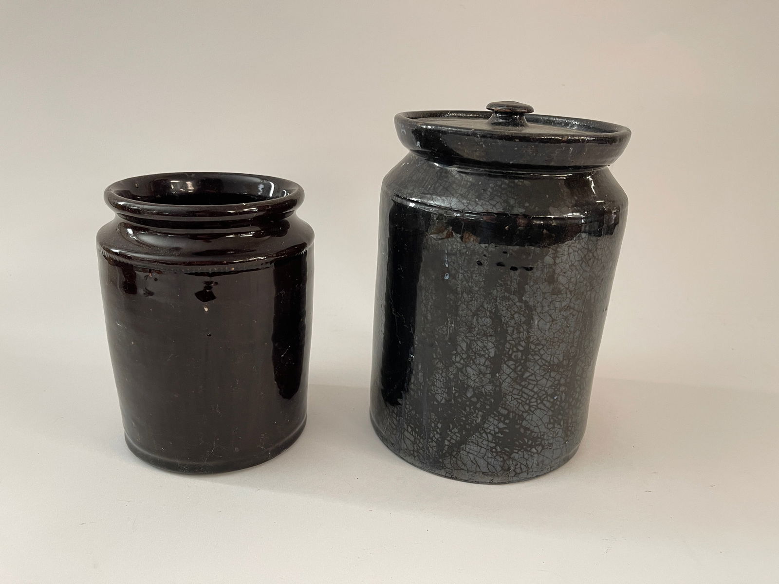 TWO 19TH C REDWARE JARS (1 of 4)