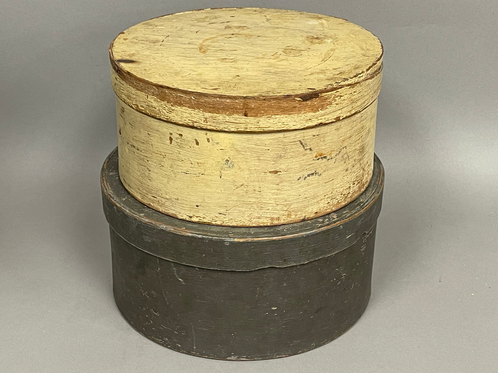 TWO 19TH C PAINTED PANTRY BOXES (1 of 3)