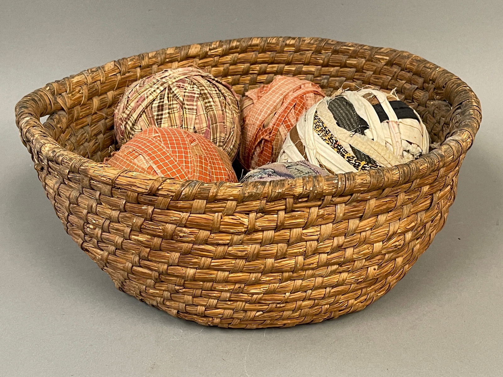 19TH C ROUND ASH BASKET (1 of 4)
