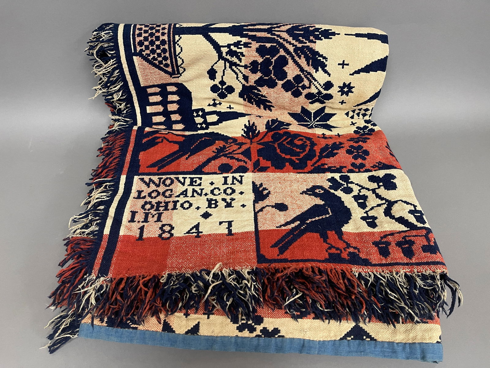 MULTI COLORED SIGNED COVERLET (1 of 3)