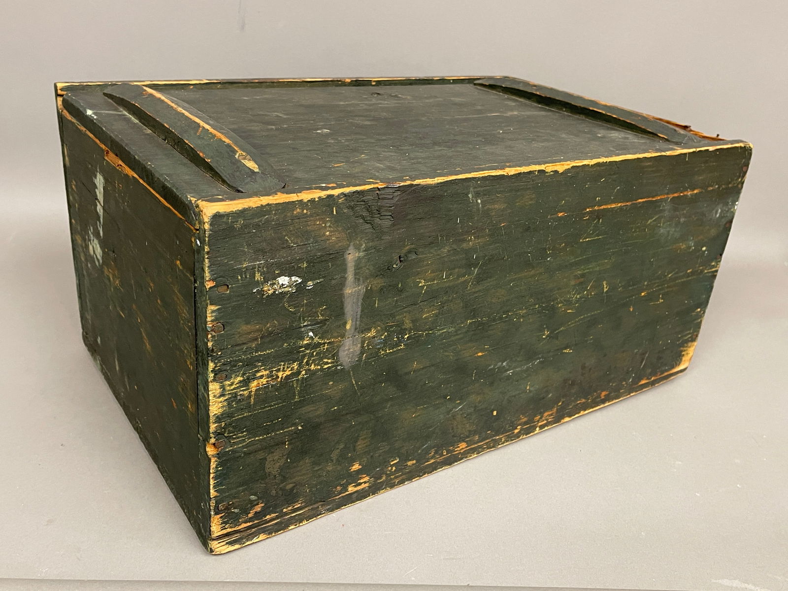 LARGE 19TH C PAINTED CANDLE BOX (1 of 4)