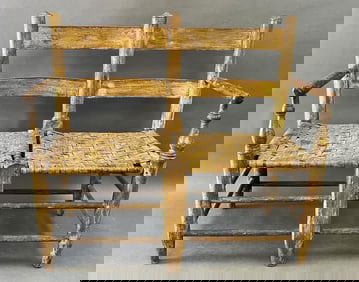 19TH C LADDER BACK WAGON SEAT