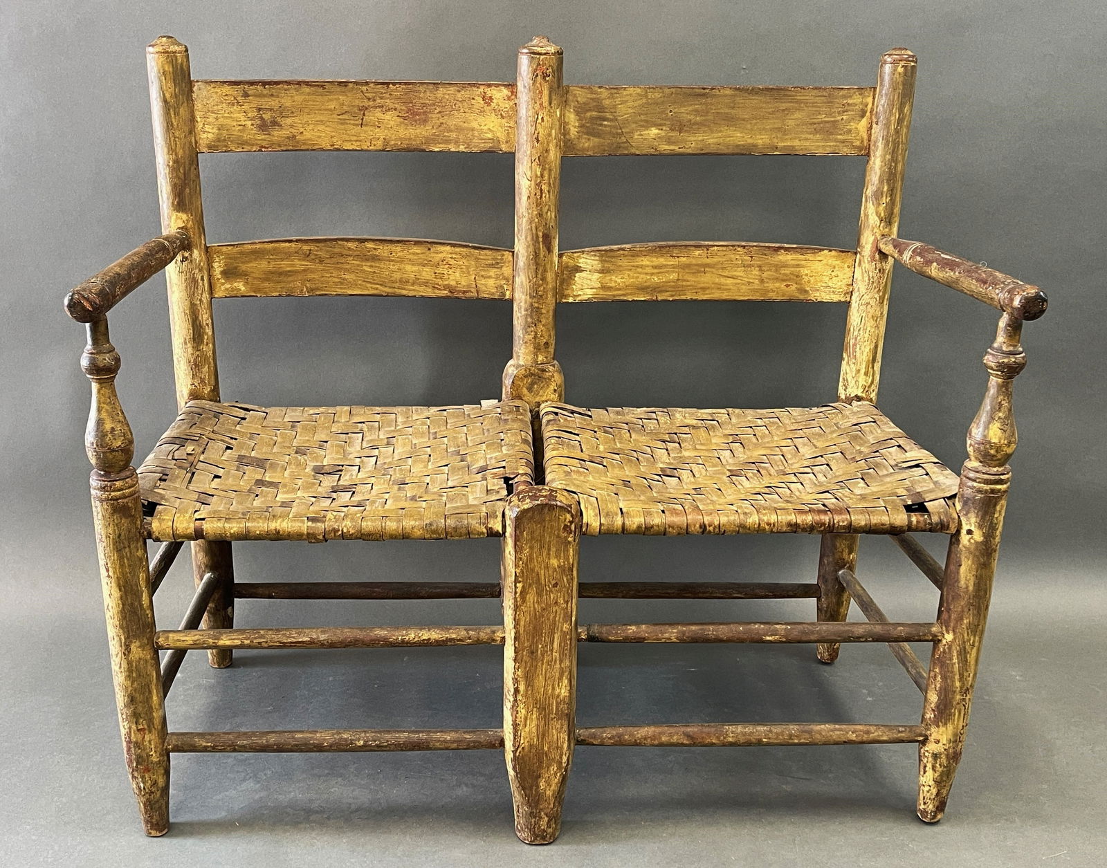 19TH C LADDER BACK WAGON SEAT