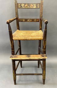 LATE 18TH C CHILDS  DECORATED TABLE CHAIR